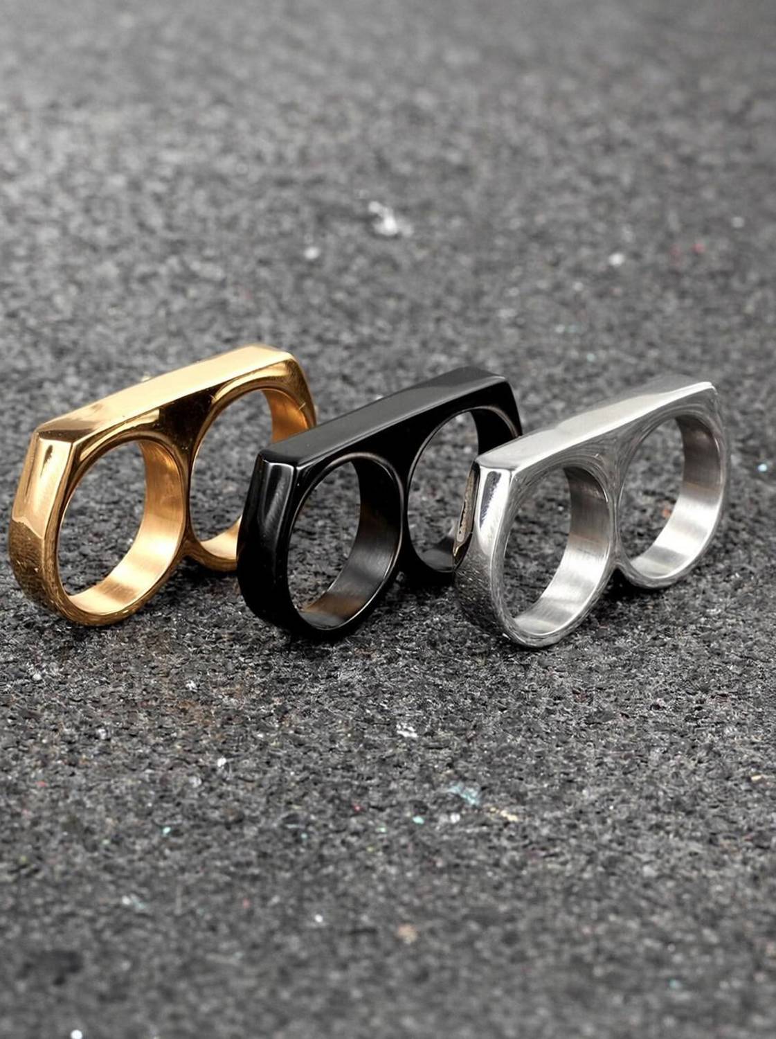 VIANSH Double Finger Ring Black - Image 1