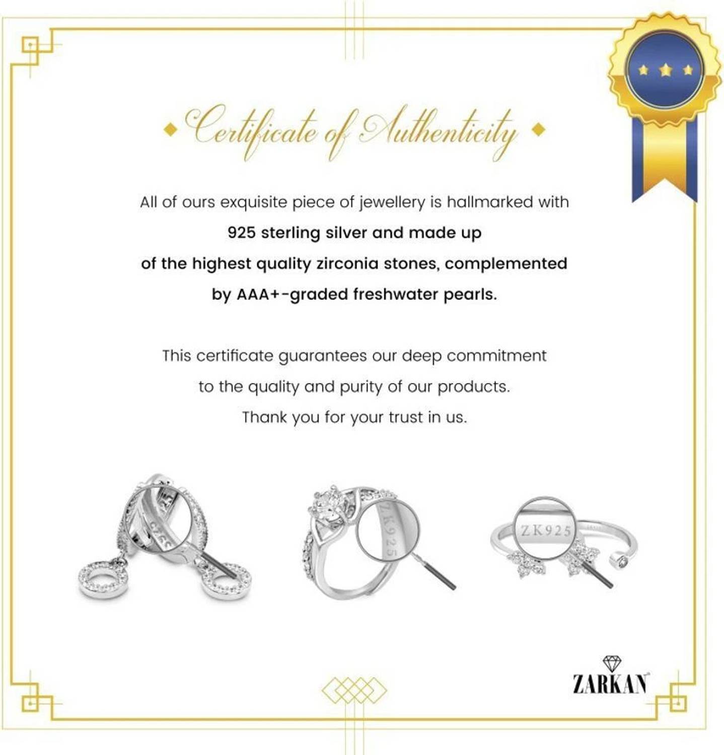 Zarkan Princess Silver Solitaire Ring - Image 5