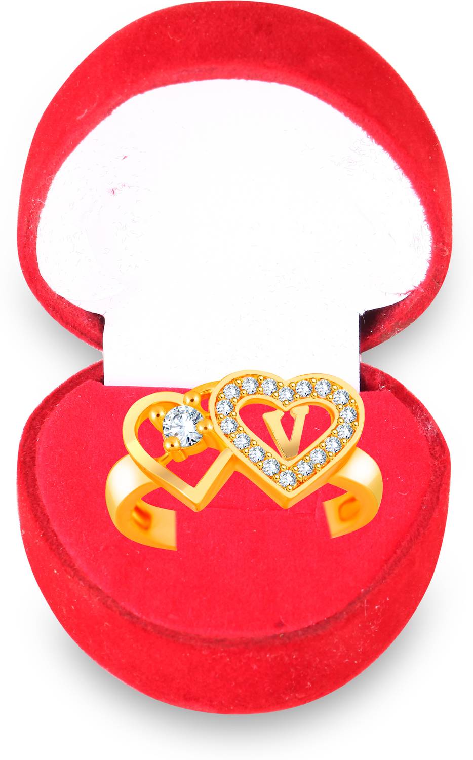 MEENAZ Rings for girls women party love heart box T letter name