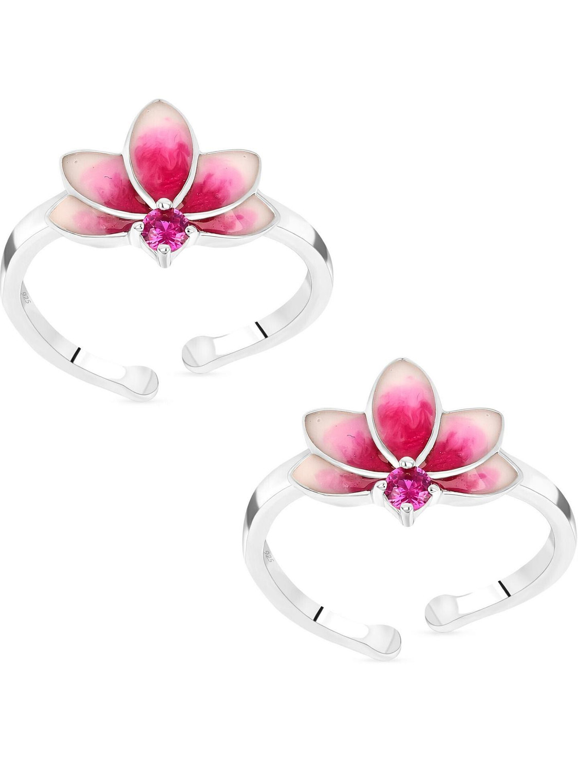 Image of ROOVI 925 Silver Toe Ring for Women & Girls Sterling Silver Silver Plated Toe Ring