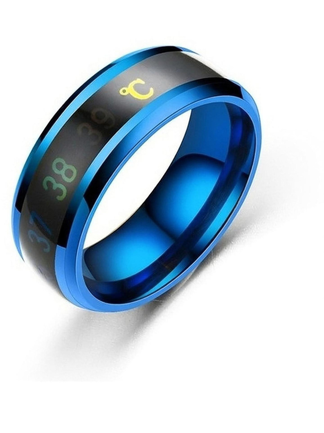 Image of Heer Collection Intelligent Smart Body Temperature Monitor Stainless Steel Ring for Girl and Boy Stainless Steel Ring