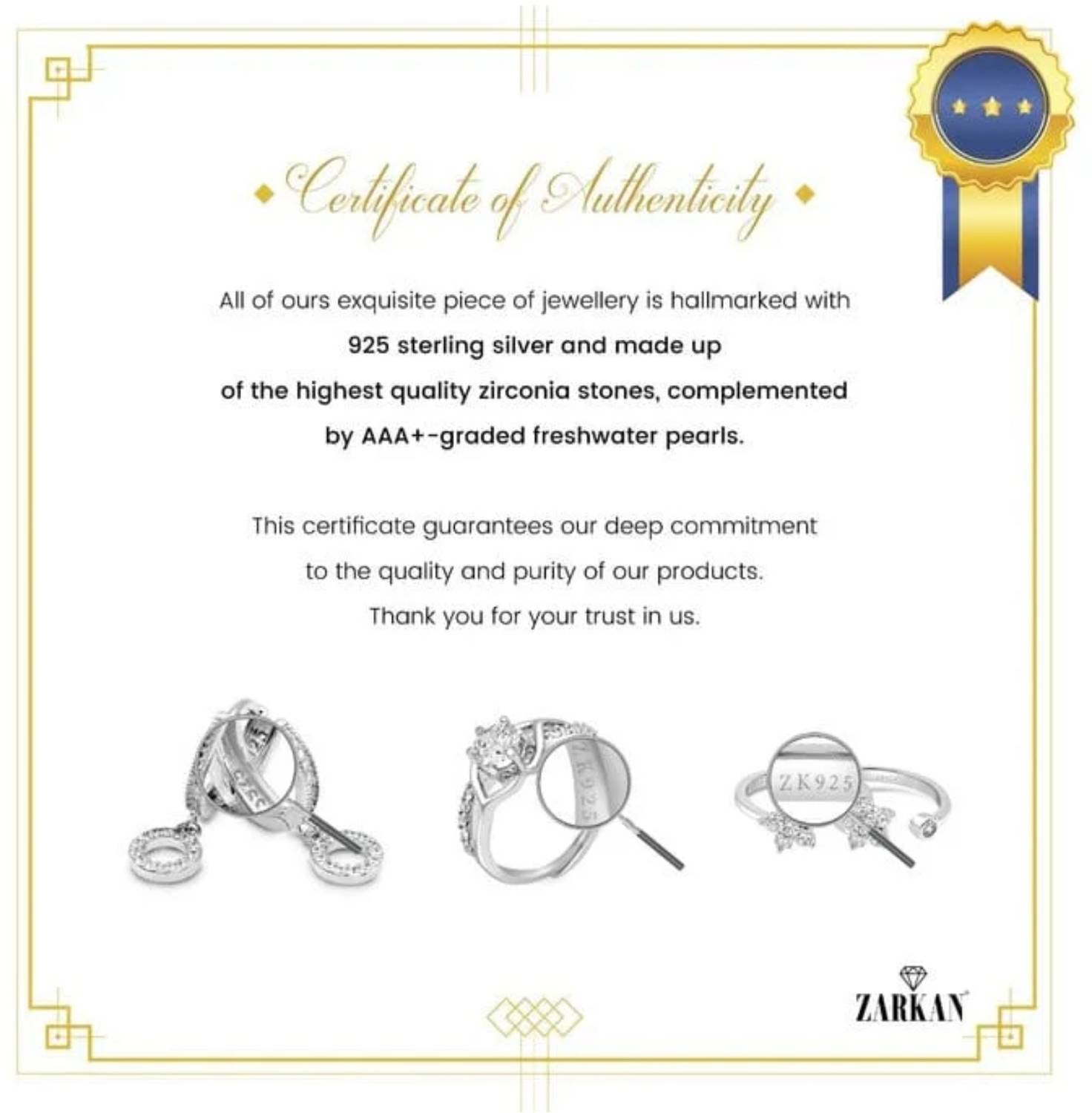 Zarkan 925 Silver Cubic Zirconia Twist Ring - Image 4