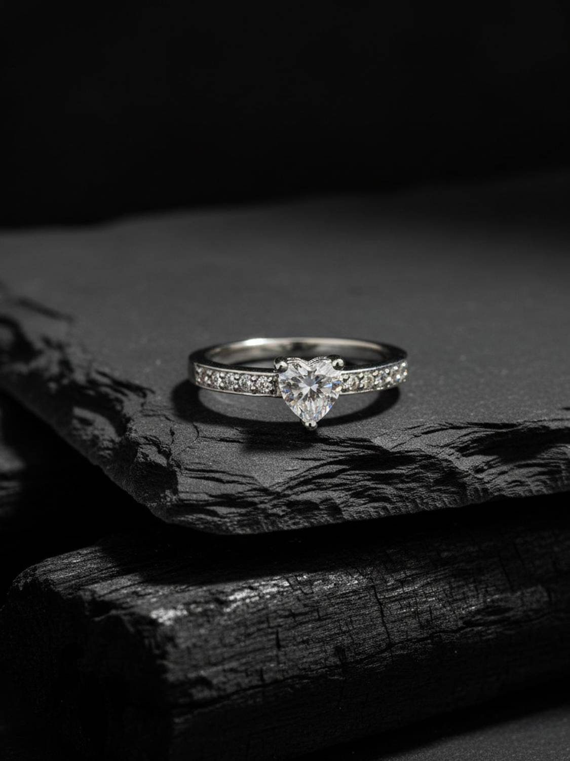 BOGHRA SALES Heart shape valentine propose silver ring for women and girls Silver Diamond Silver Plated Ring