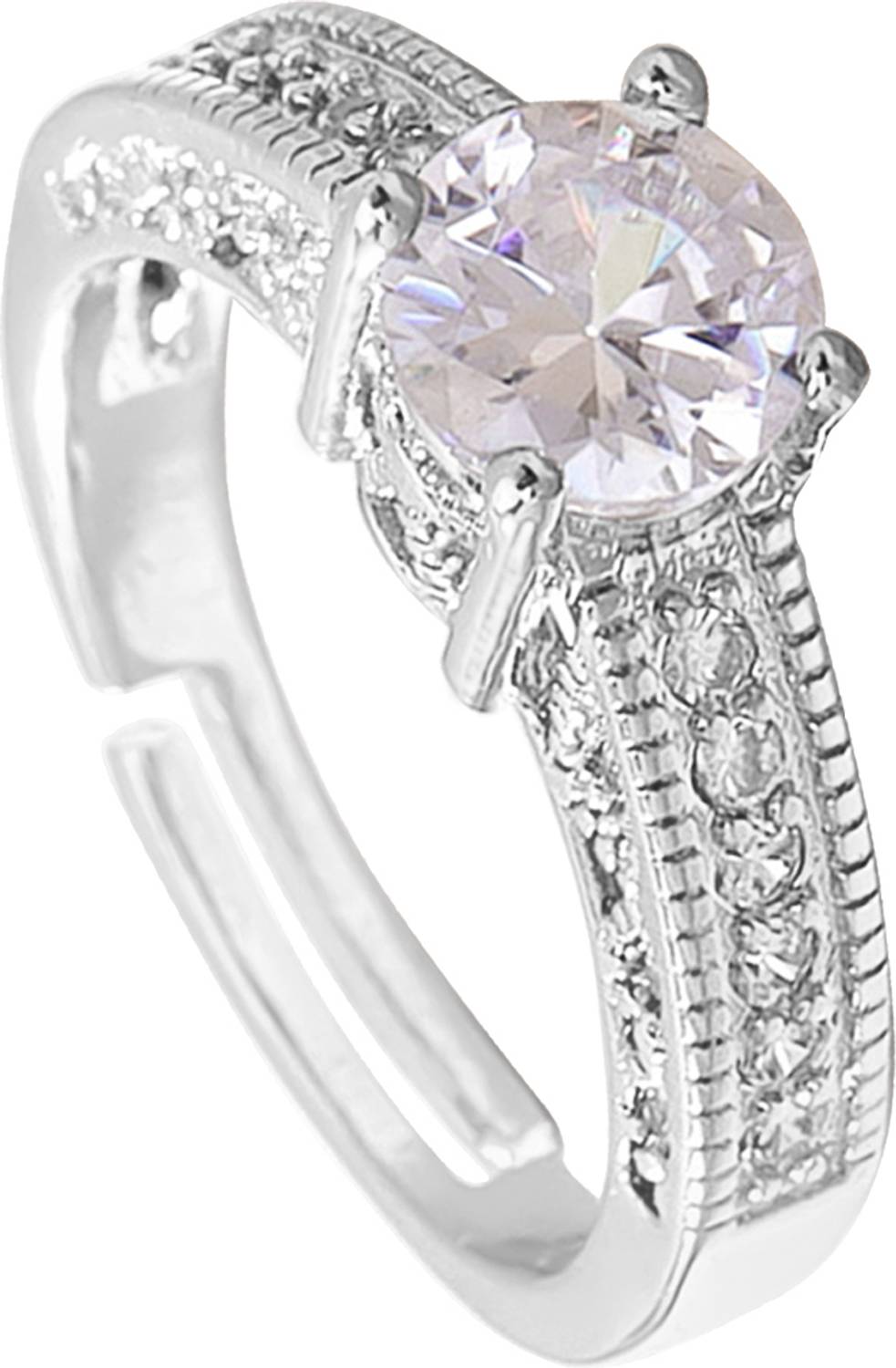 YELLOW Chimes Valentines White Crystal Adjustable Ring Women - Image 2
