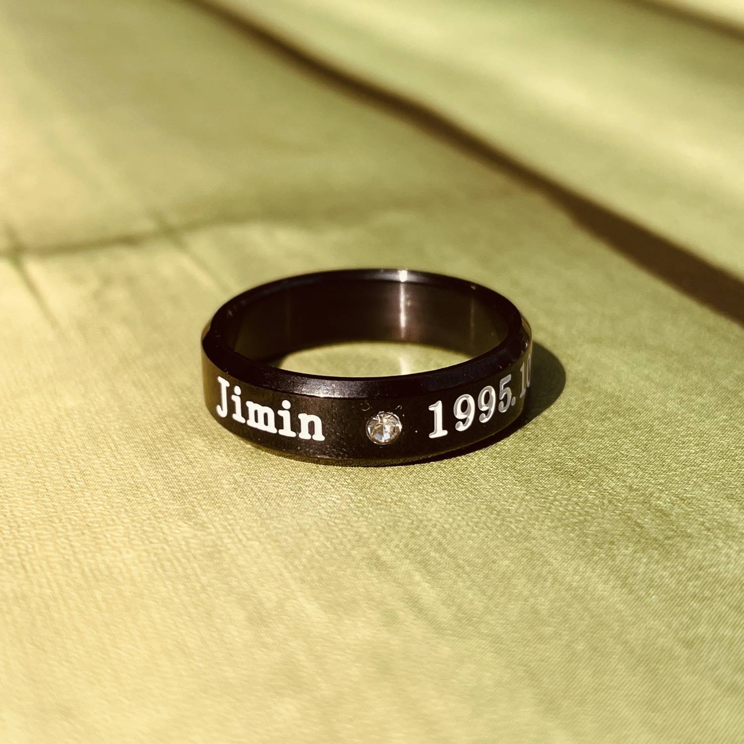 University Trendz Black BTS Jimin Stainless Steel Finger Ring for