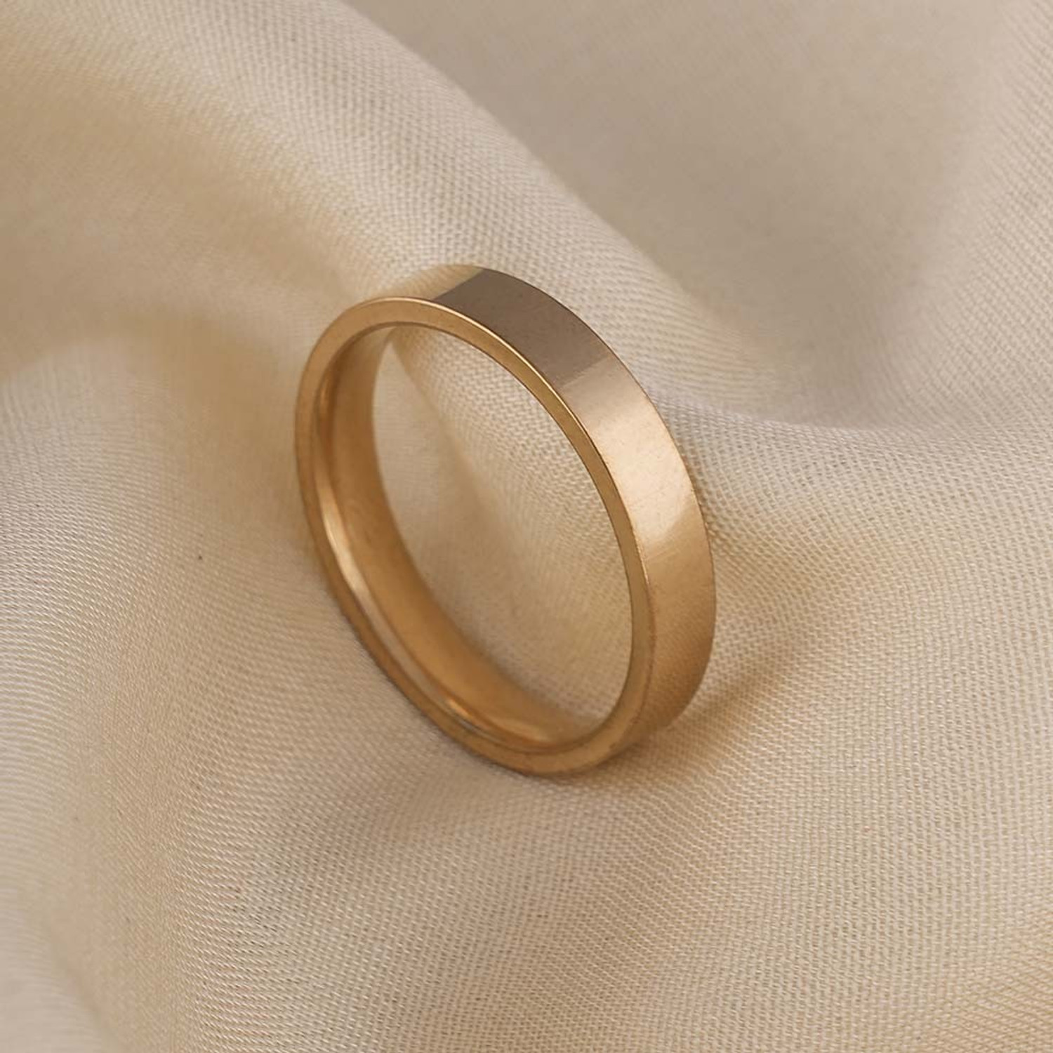 Image of PALMONAS Vintage Gold Band Ring for Mens (Size- 8) - Waterproof & Anti-Tarnish Stainless Steel Gold Plated Ring
