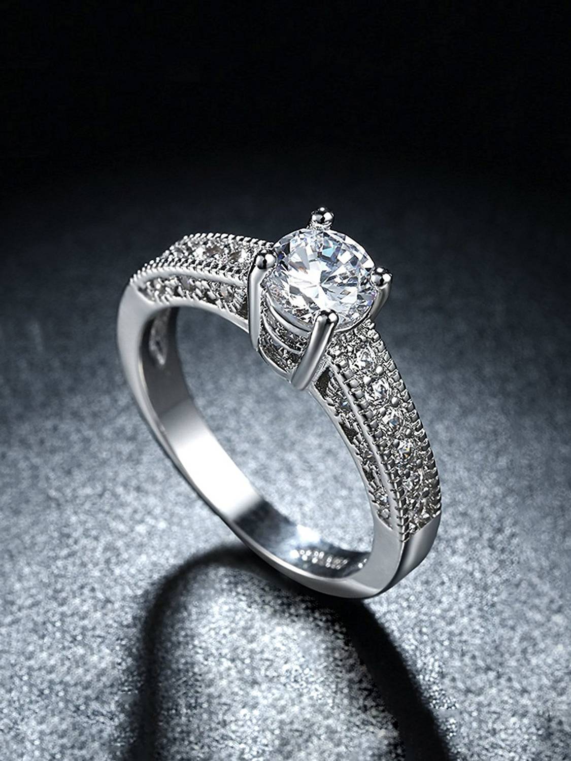YELLOW Chimes Valentines White Crystal Adjustable Ring Women