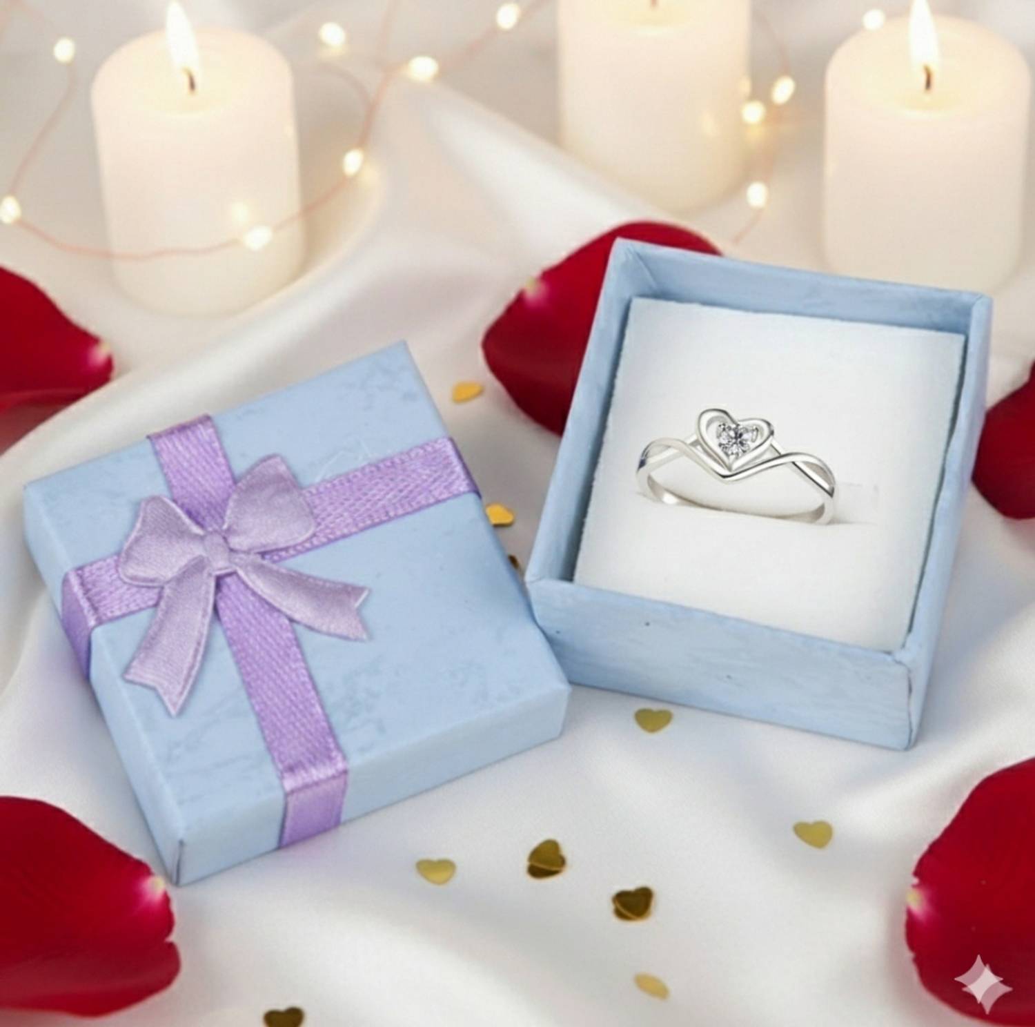 Devora Sizzling Solitaire Adjustable Heart Ring - Image 2