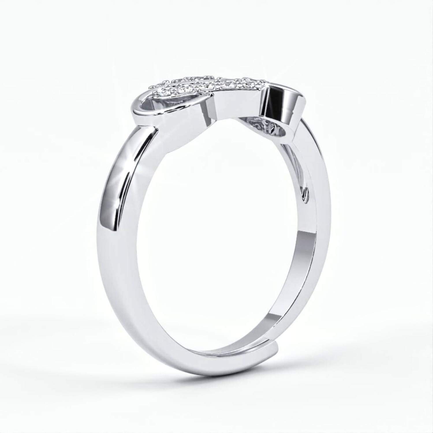 Zarkan Infinity Heart Propose Silver Ring - Image 3