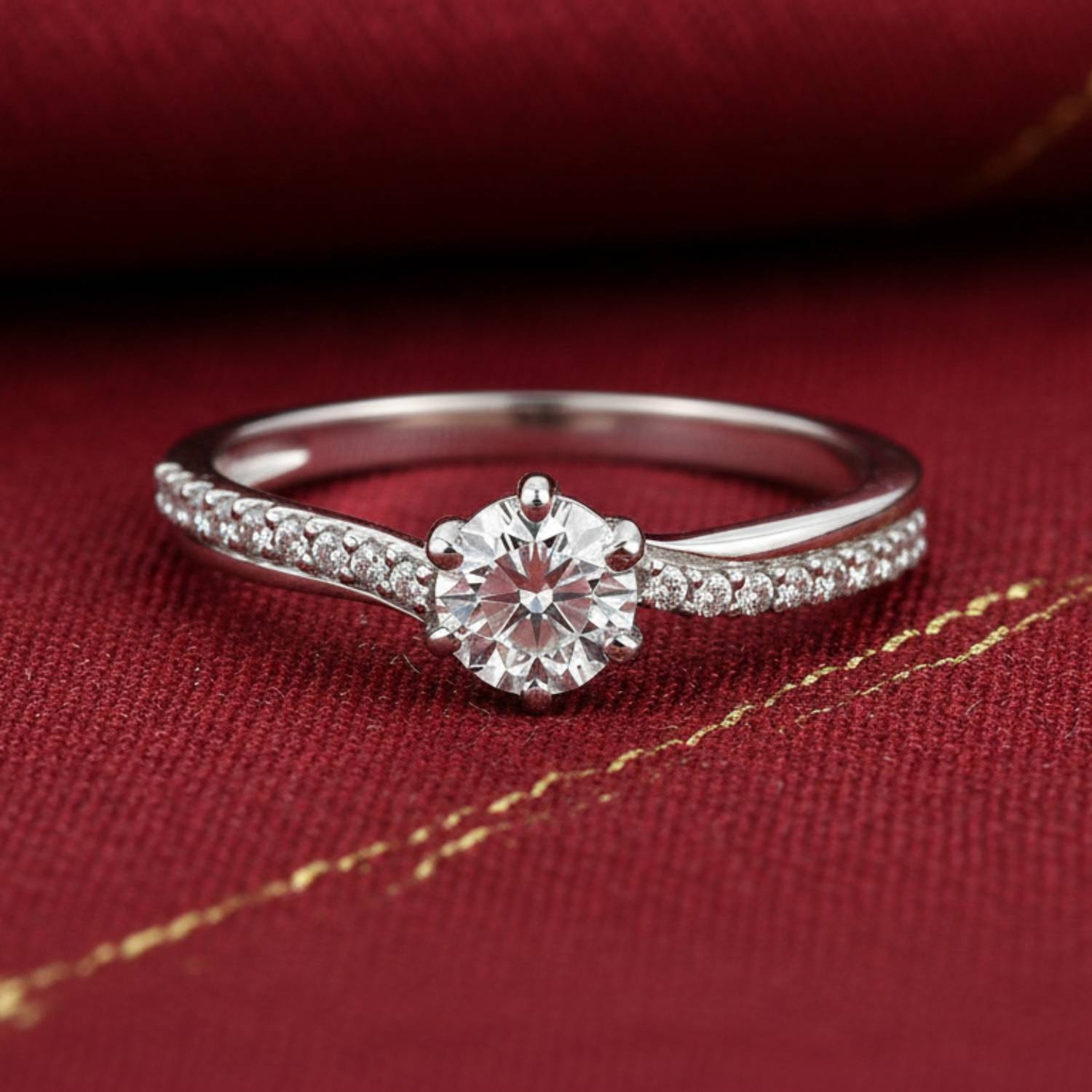 Zarkan 925 Silver Cubic Zirconia Twist Ring - Image 1