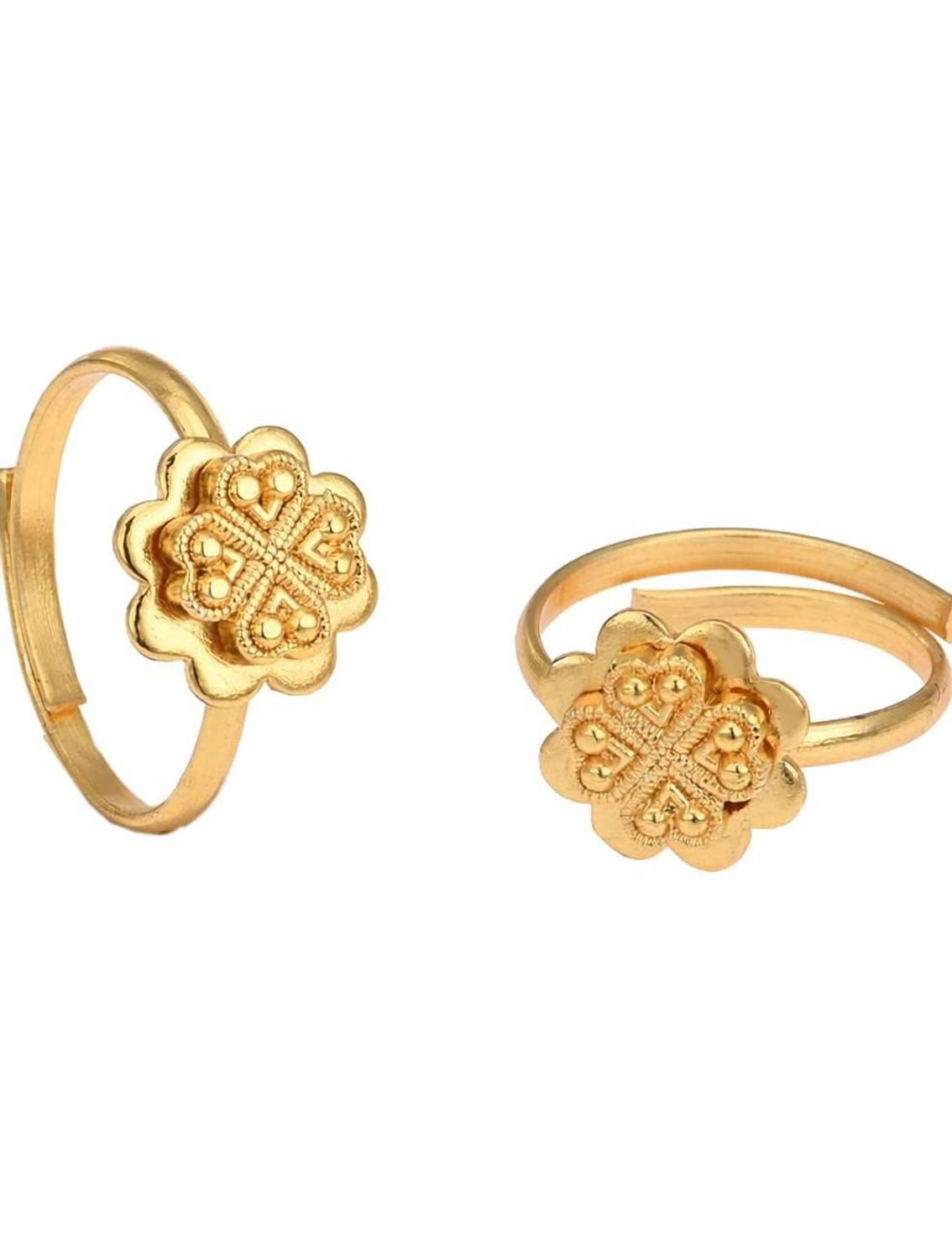 AanyaCentric Alloy Gold Plated Toe Ring Set
