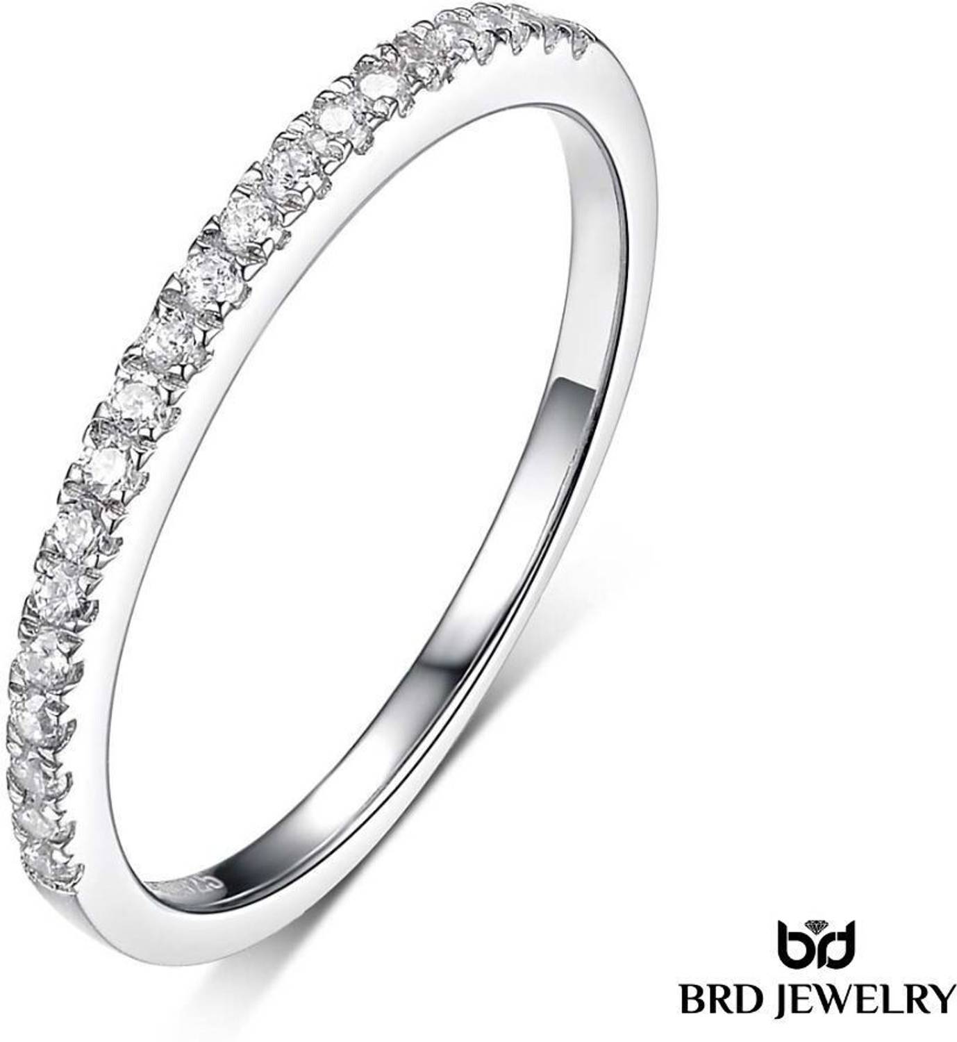 BRD jewelry 925 Graceful Sterling Silver Cubic Zirconia Eternity Ring Indian Size - 14, US-7 Sterling Silver Cubic Zirconia Rhodium Plated Ring