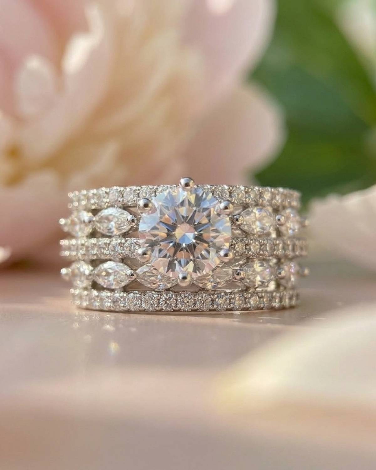 Akashadjewellry Luxury Adjustable Cubic Zirconia Ring for Women | Diamond Look Jewelry Alloy Cubic Zirconia Silver Plated Ring