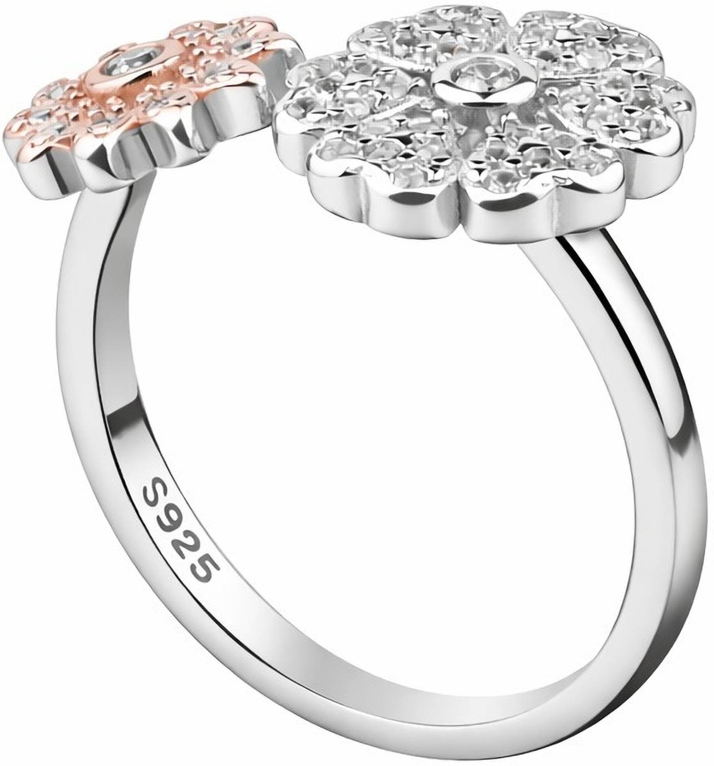 nexshine.in Sterling Silver Flower Ring S925 Dual Tone Floral