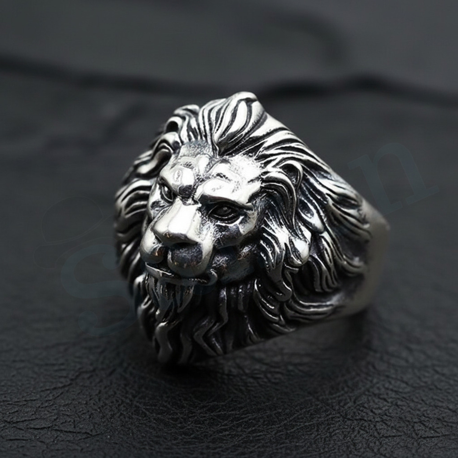 Image of SAIIZEN Stainless Steel Silver plated Free Size Lion Face Ring For Men & Boy Finger Ring Stainless Steel Silver Plated Ring