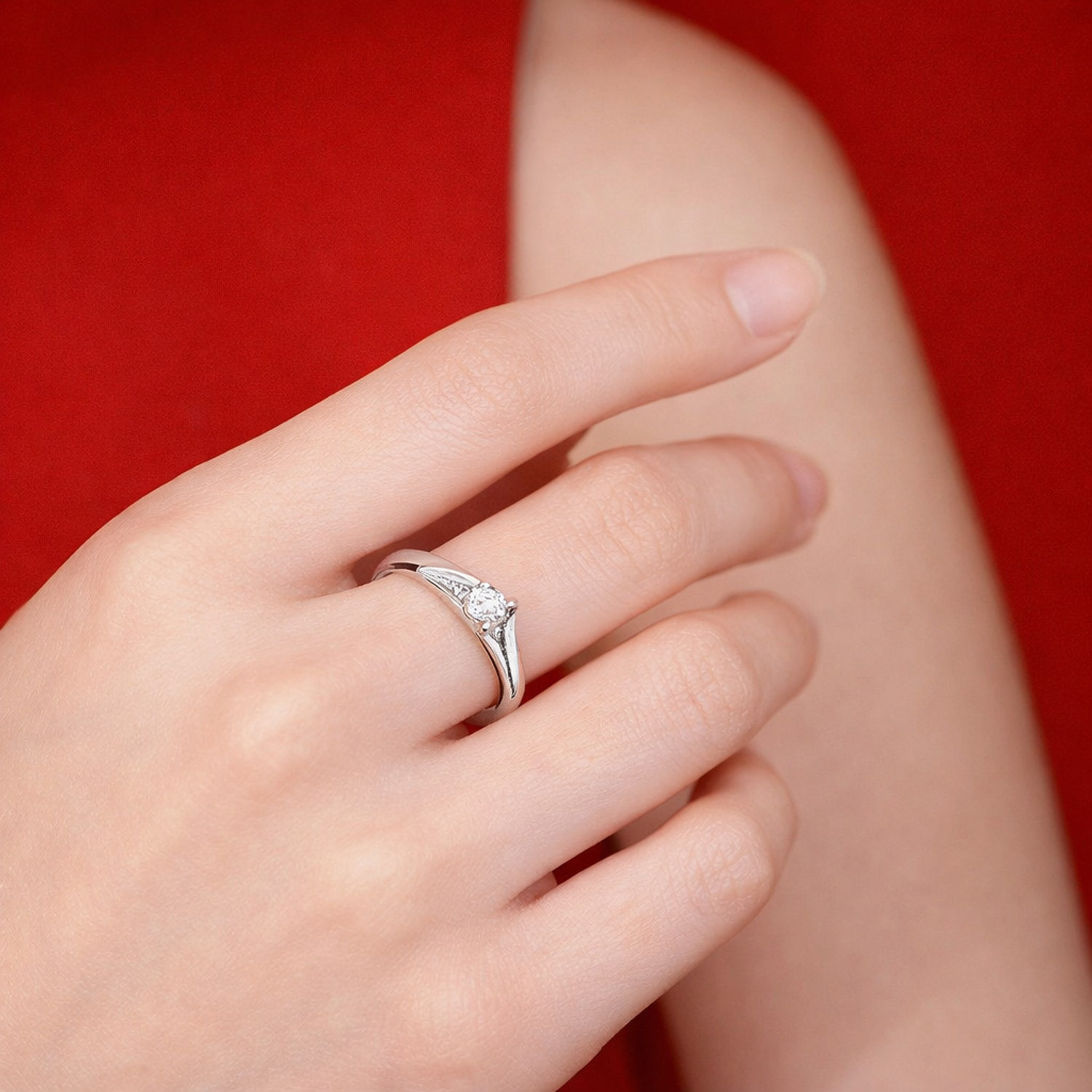 Image of Tanishee- The Real Jewels COUPLE RING Sterling Silver Cubic Zirconia 900 Silver Plated Ring