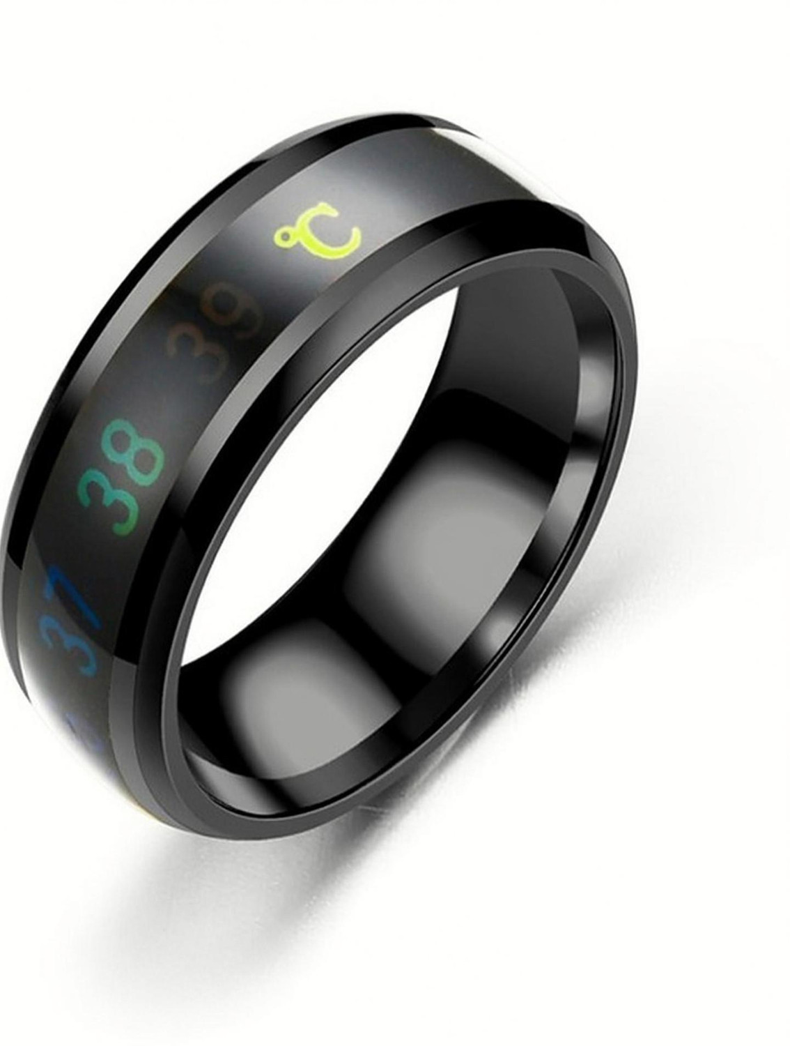 Image of Heer Collection Intelligent Smart Body Temperature Monitor Stainles Steel Ring Fashion Jewellery Stainless Steel Ring