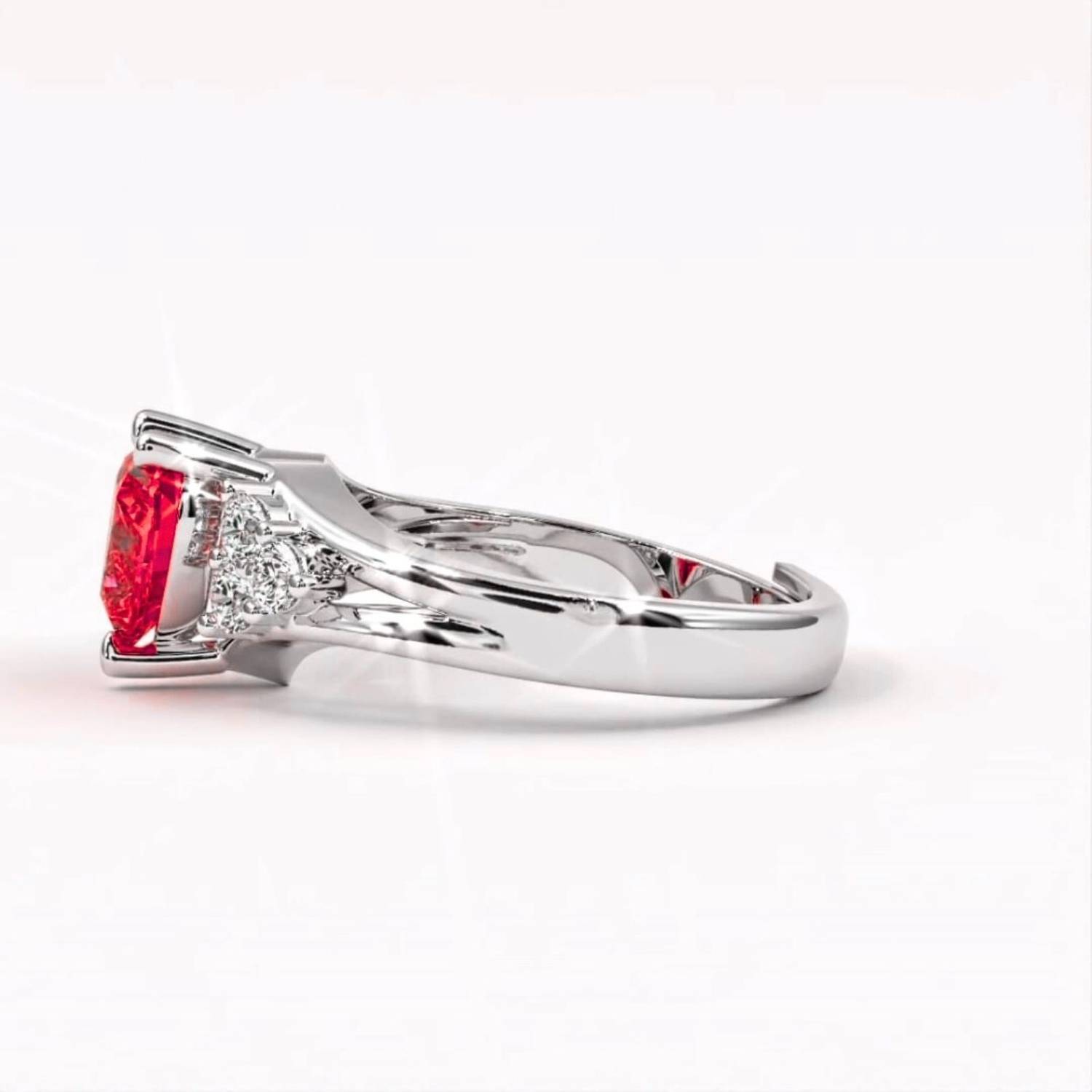 Zarkan Crystal Love Ruby Heart Ring - Image 3