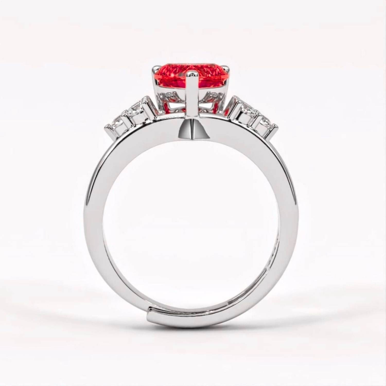 Zarkan Crystal Love Ruby Heart Ring - Image 2