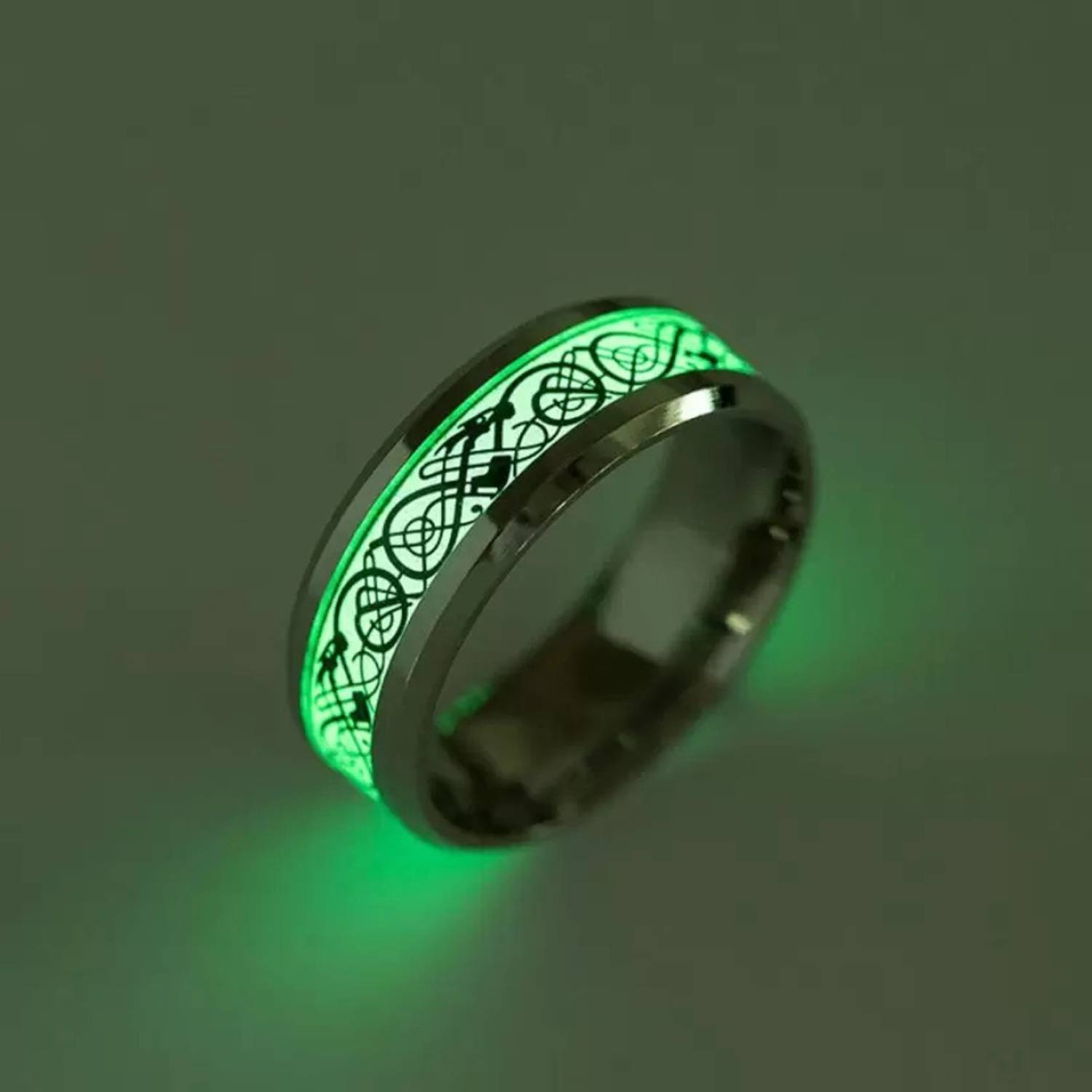 vien Glow in the Dark Dragon Texture Ring - Image 1