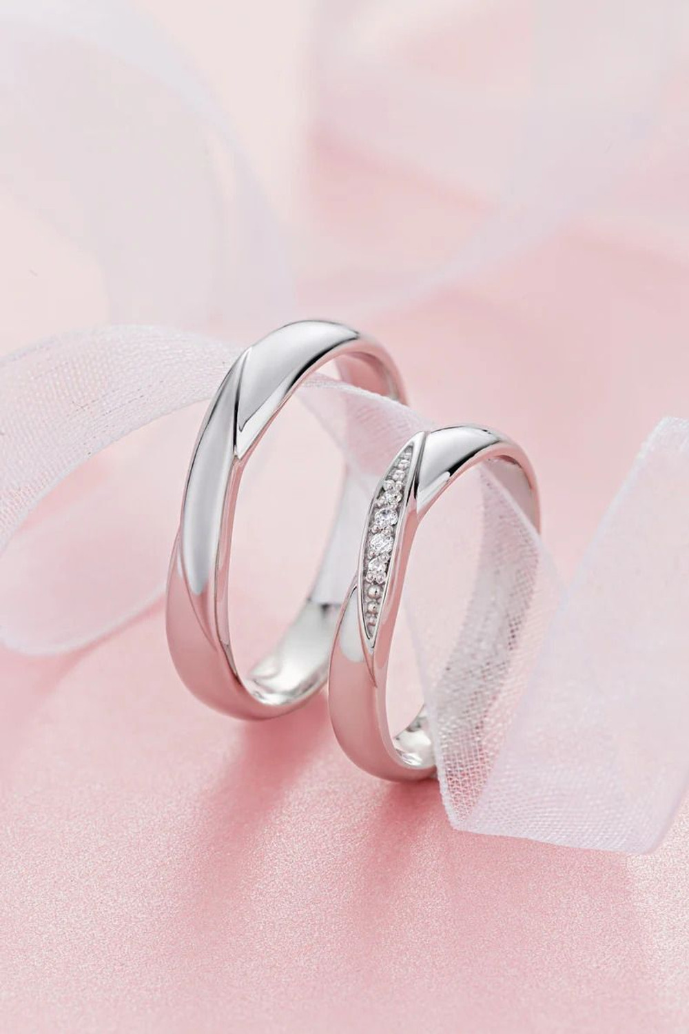 Image of pasu fashion Valentine Gift Couple Ring for lovers Valentine Special King Queen Couple Ring Alloy Cubic Zirconia Platinum Plated Ring Set