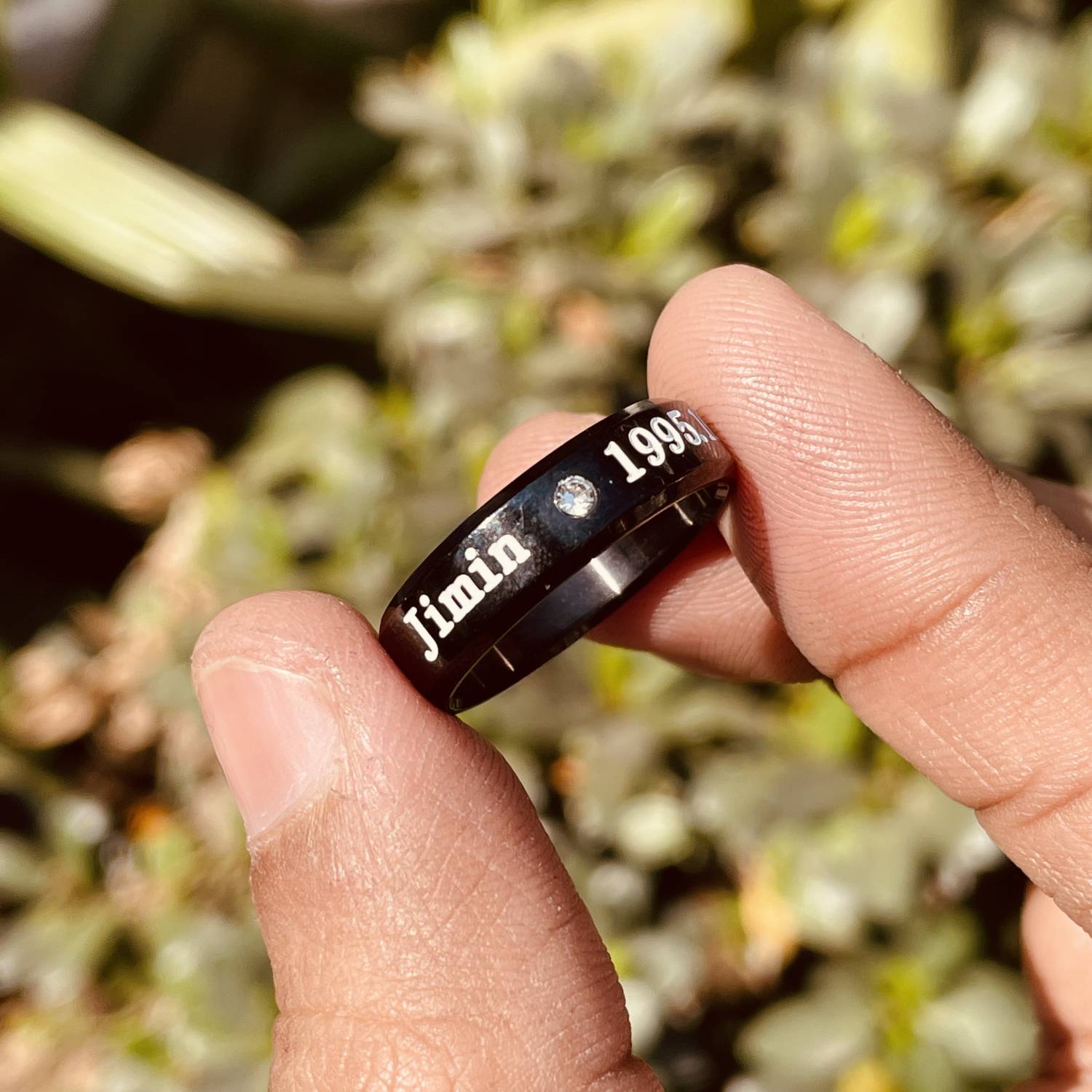 University Trendz Black BTS Jimin Stainless Steel Finger Ring for
