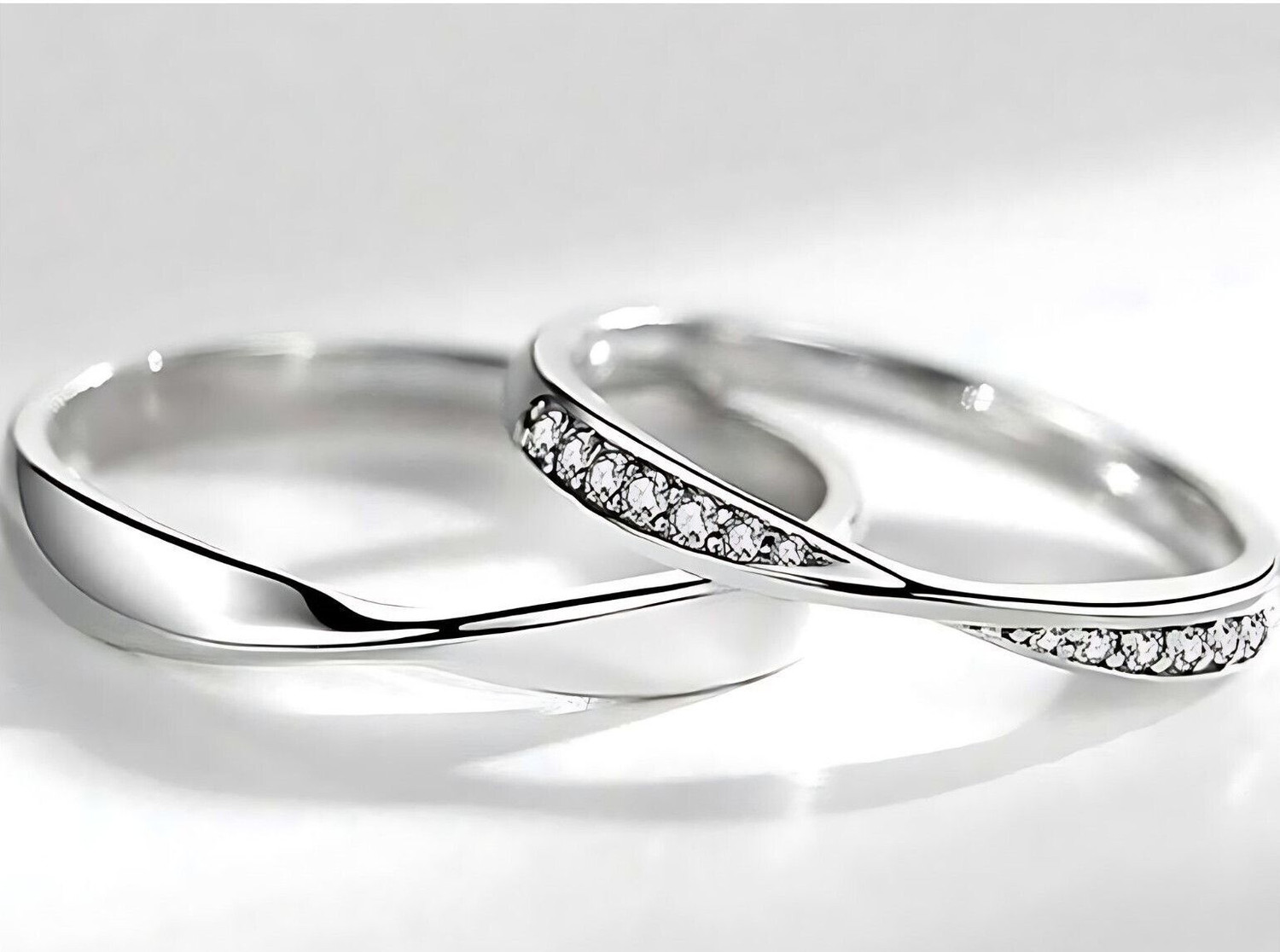Image of pasu fashion Valentine Gift Couple Ring for lovers Valentine Special King Queen Couple Ring Alloy Cubic Zirconia Platinum Plated Ring Set