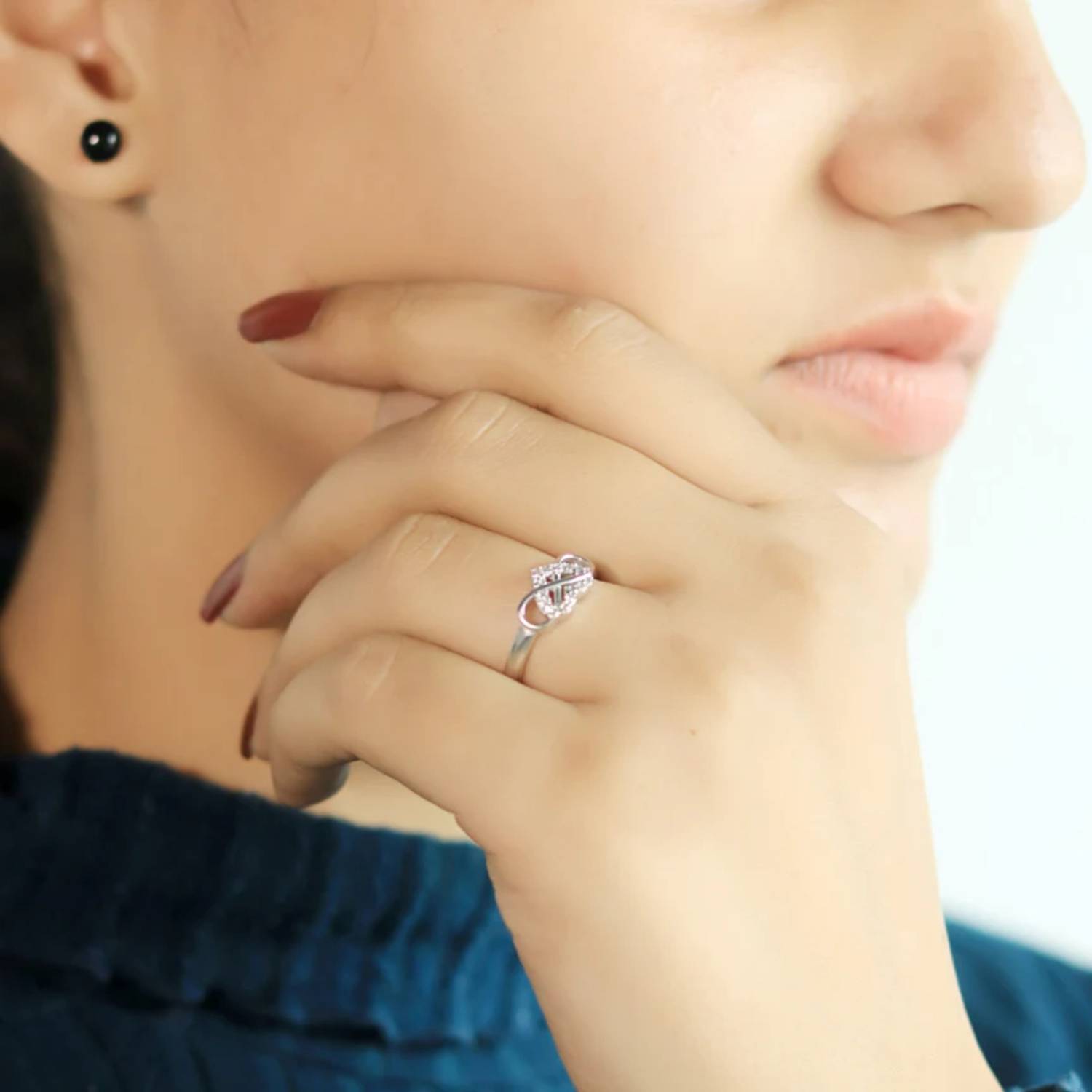 Zarkan Infinity Heart Propose Silver Ring - Image 2