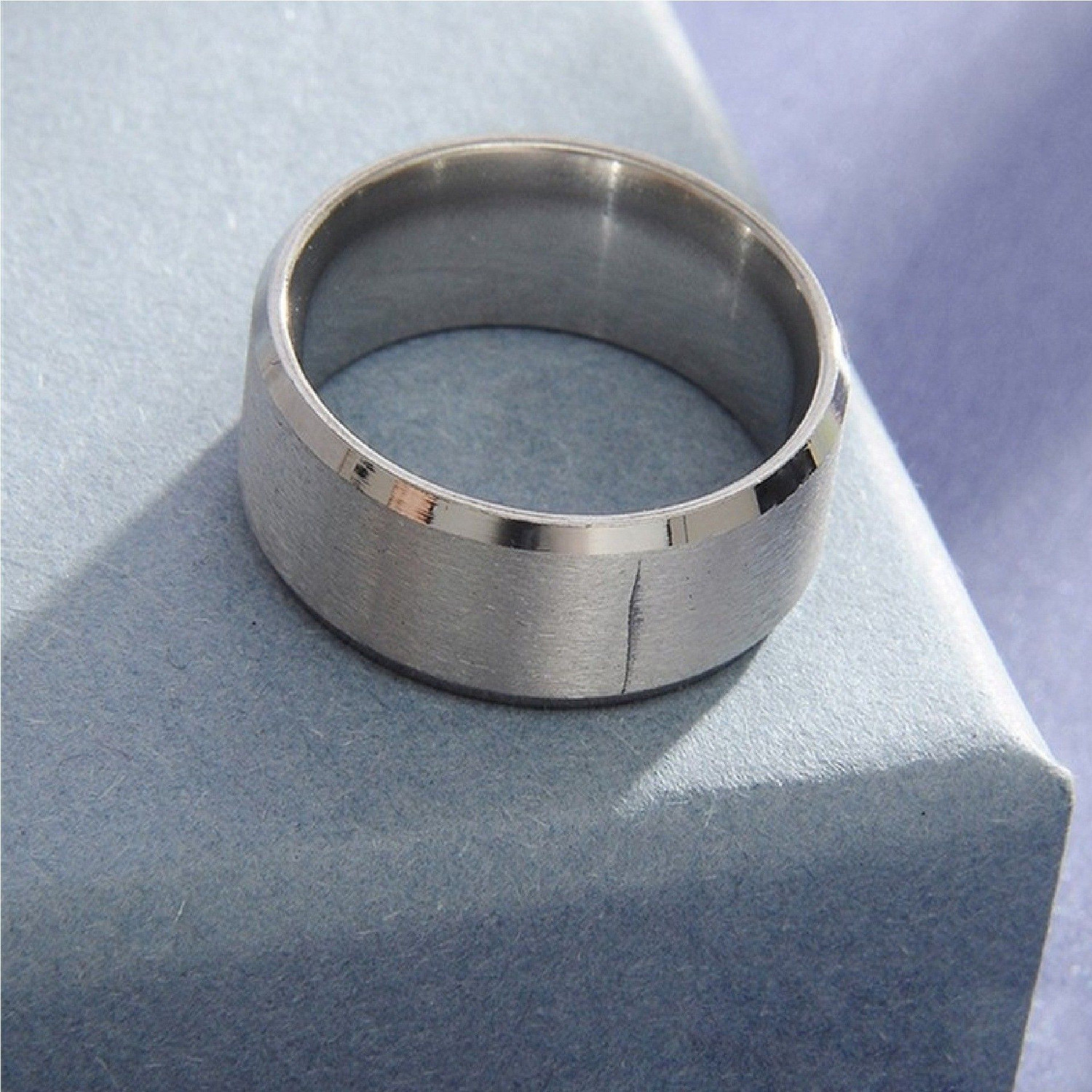 Image of Ruhi Collection Stainless Steel Silver Titanium Thumb Ring Matty for Unisex Stainless Steel Ring