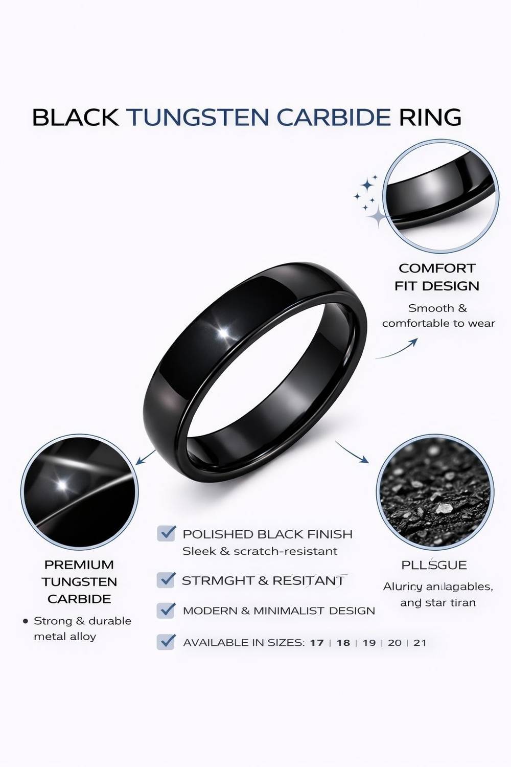 AL Minza Titanium Plated Stainless Steel Ring - Image 3