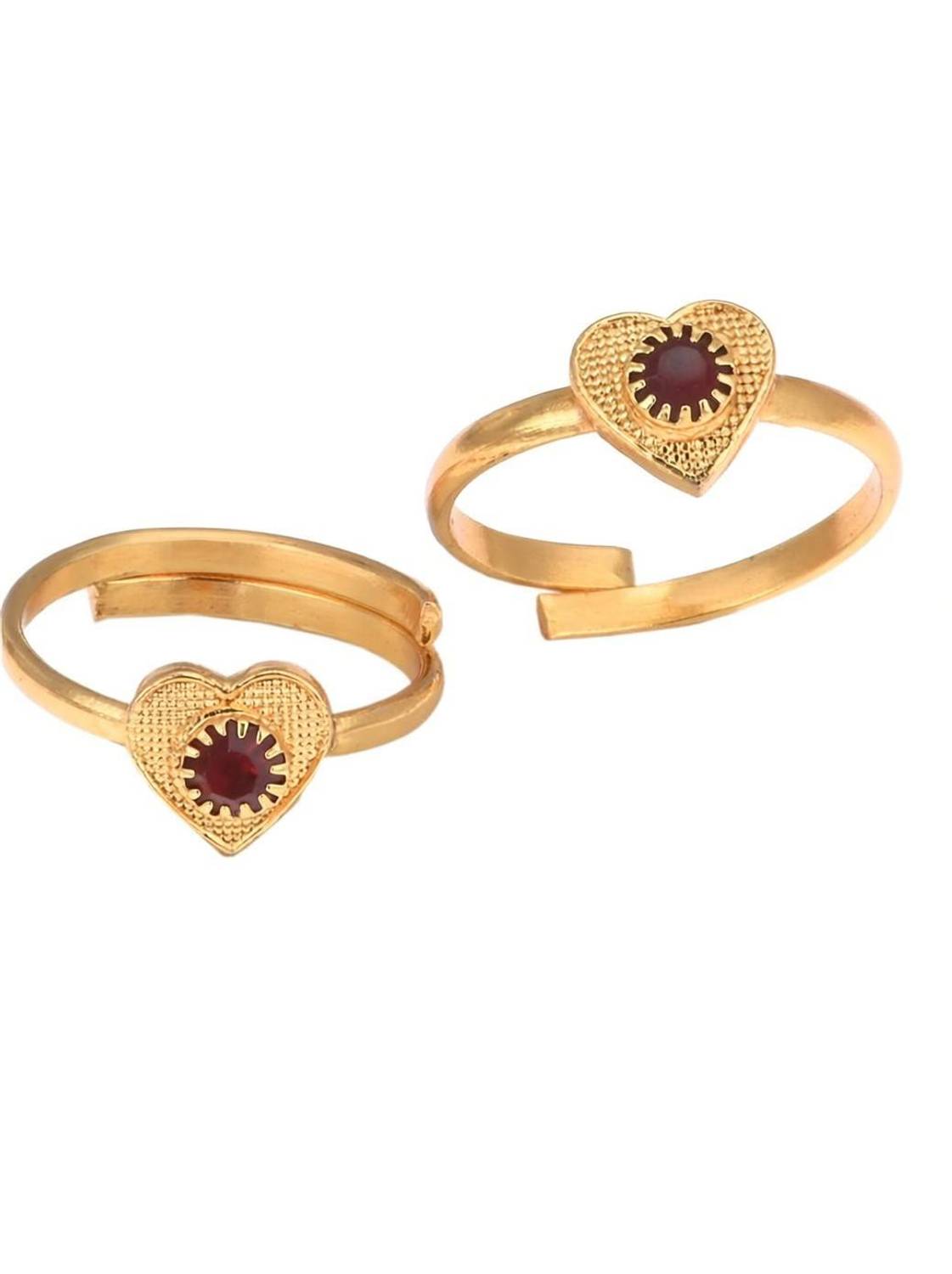 AanyaCentric Alloy Cubic Zirconia Gold Plated Toe Ring Set