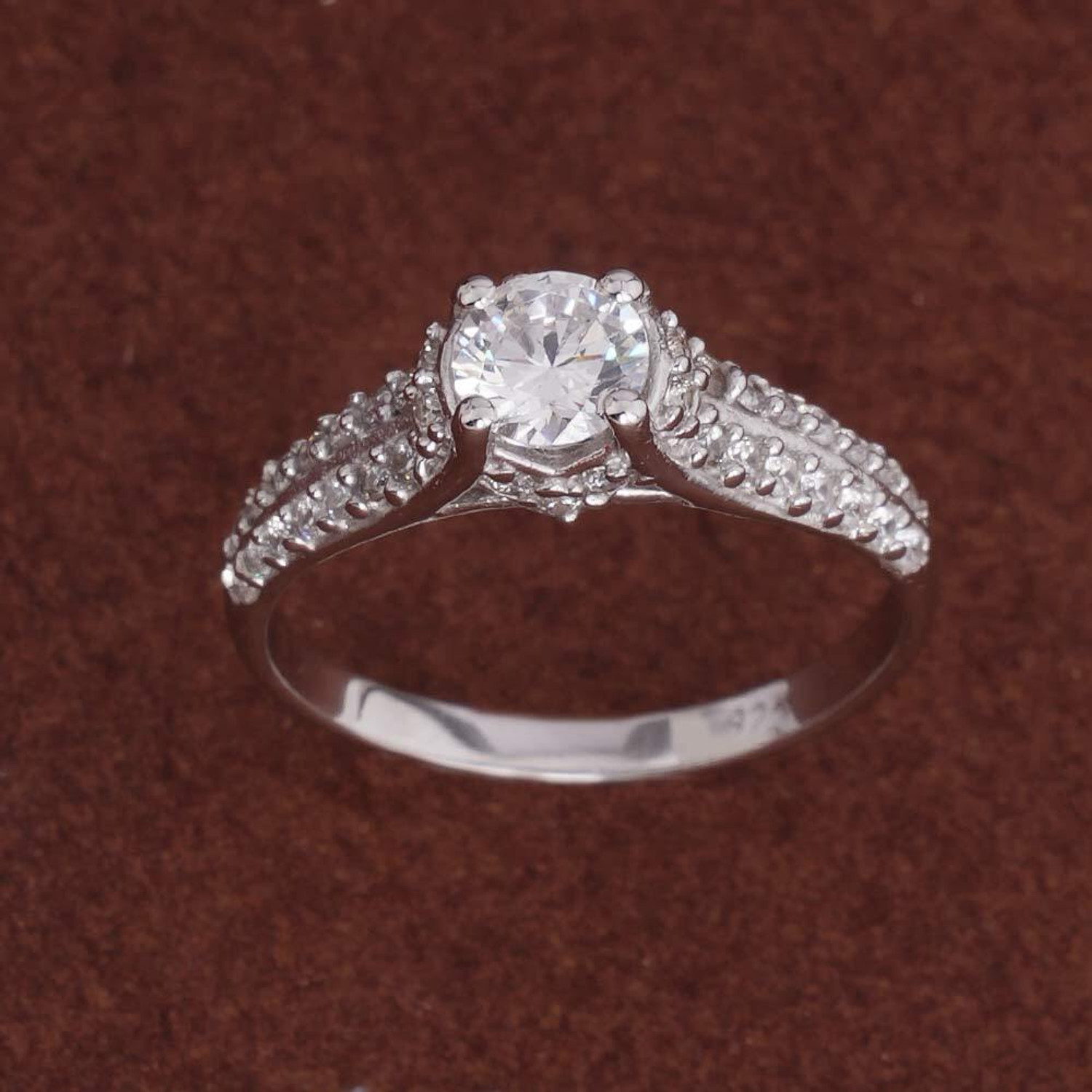 Image of PALMONAS PALMONAS 925 Sterling Silver Crimson Love 925 Silver Ring for Womens Sterling Silver Cubic Zirconia Rhodium Plated Ring