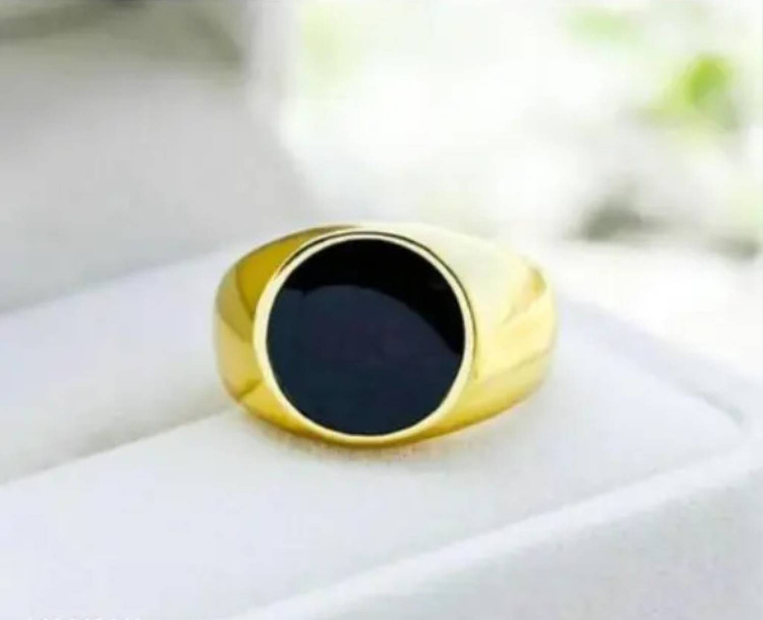 zebisco Gold Onyx mens Signet Ring Stainless Steel, Sterling