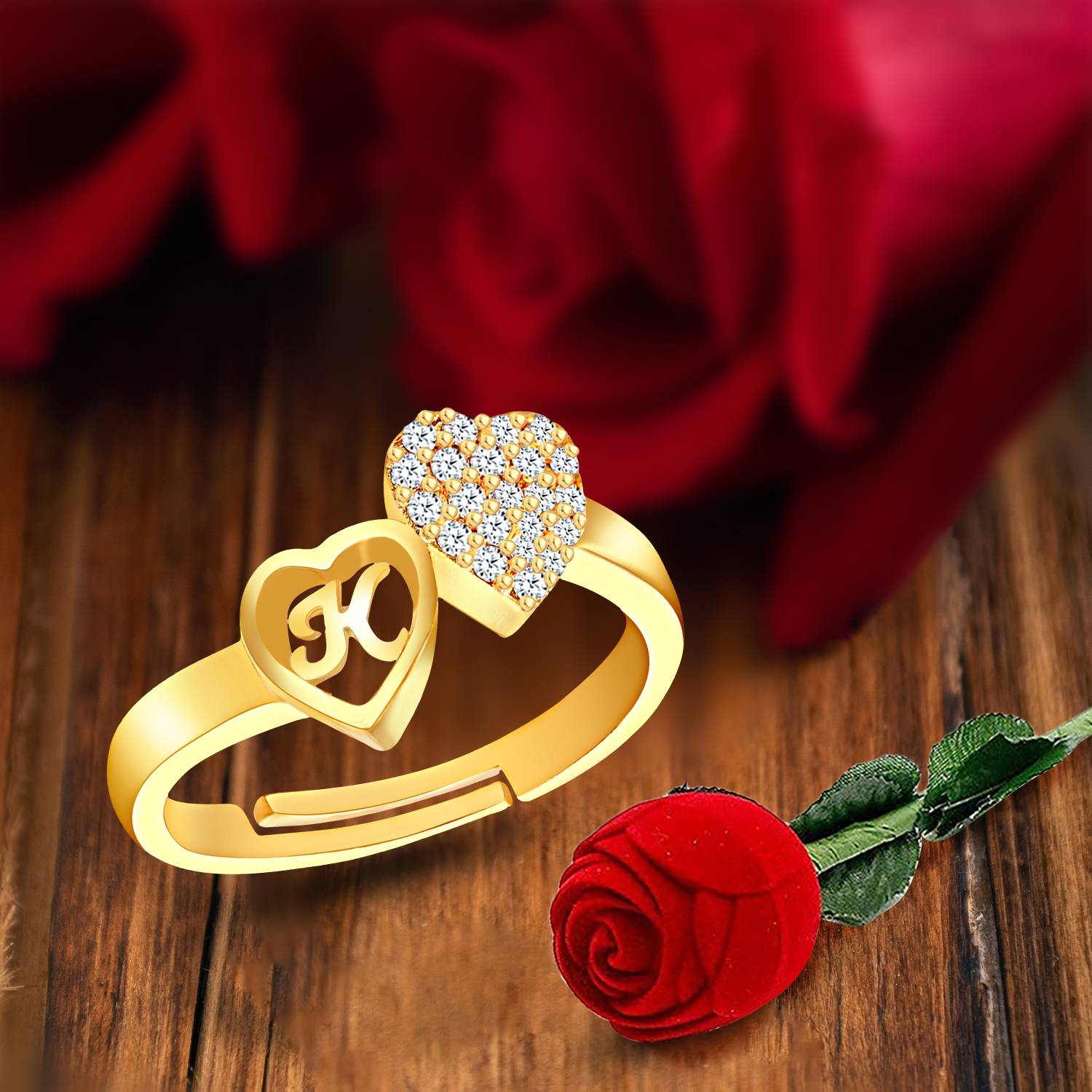 指輪・リング hineko MEENAZ Rings for girls women couple party rose name letter K