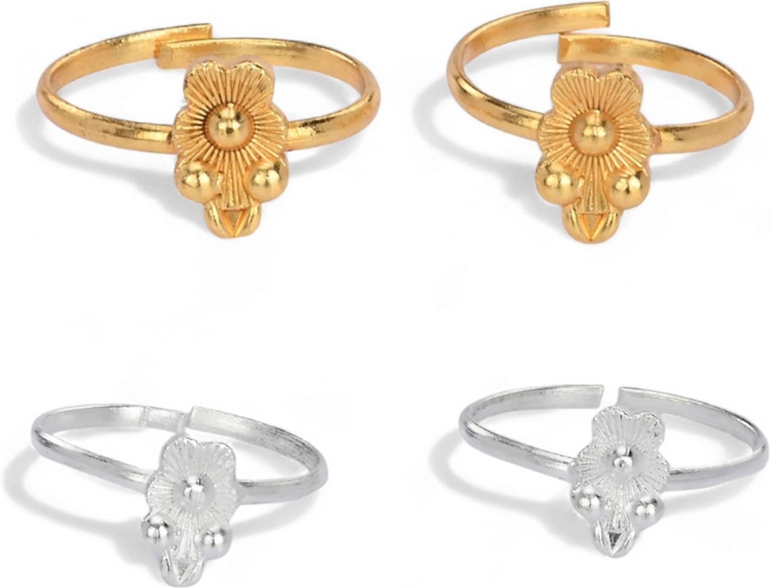 AanyaCentric Brass Gold, Silver Plated Toe Ring
