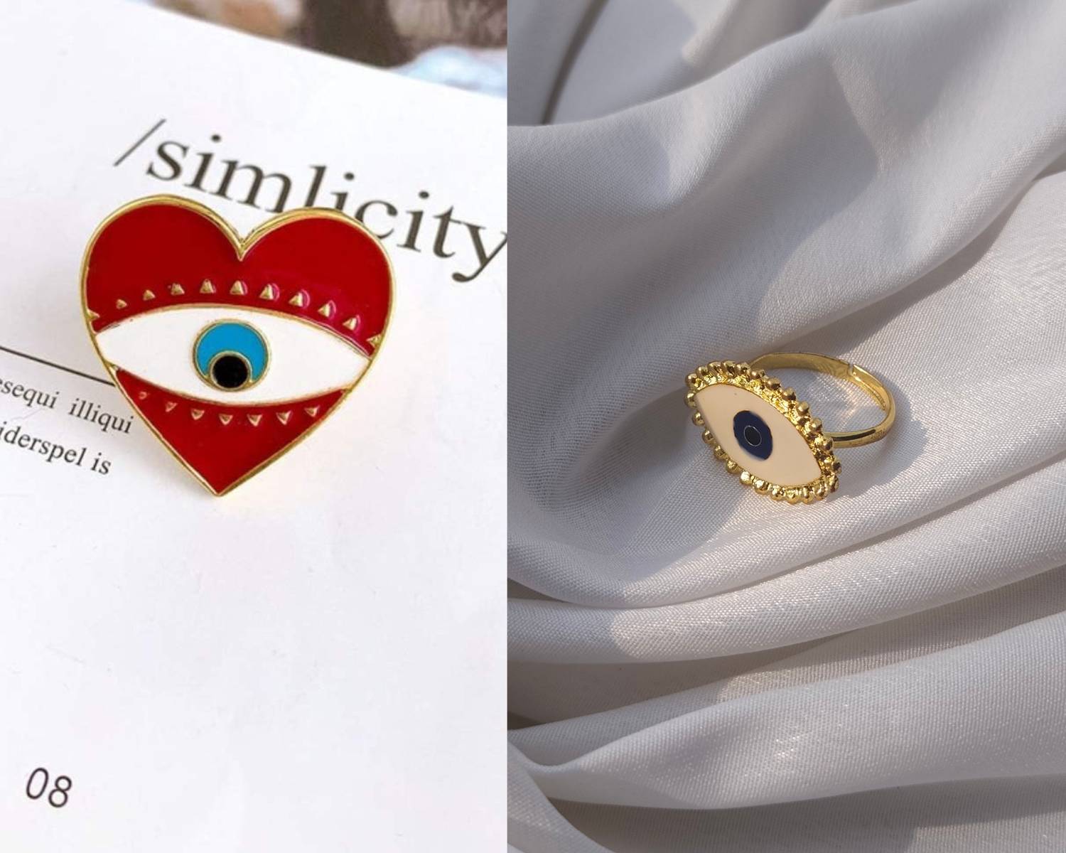 Anna Stella 2Pcs Vintage Bohemia Rings Antique Carvings for Women Girl. Metal Gold Plated Ring