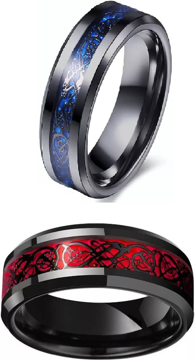 IGA Mens Dragon Rings Titanium Plated - Image 1