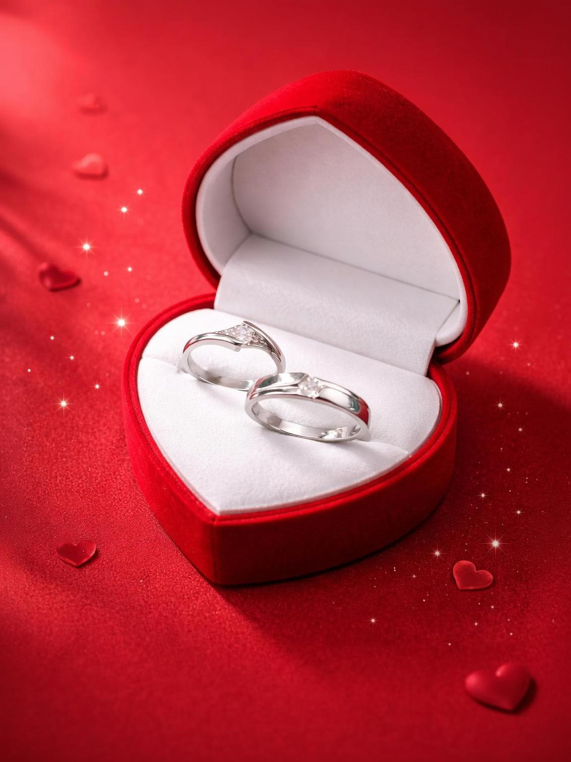 Image of Tanishee- The Real Jewels COUPLE RING Sterling Silver Cubic Zirconia 900 Silver Plated Ring
