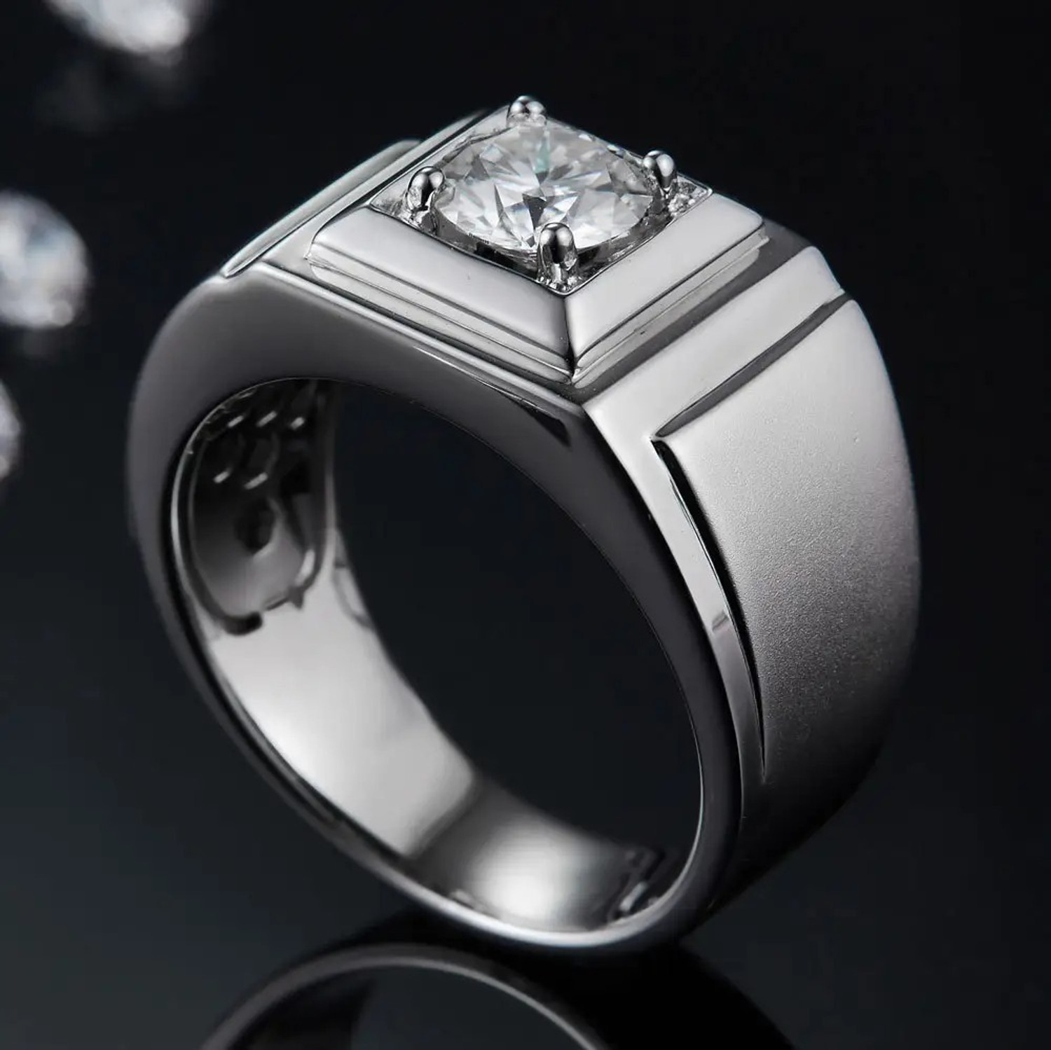 Image of IGA COLLECTION Mens Fashion Jewellery Stylish Trendy Look Sterling Silver Rings Stainless Steel Titanium Plated Ring