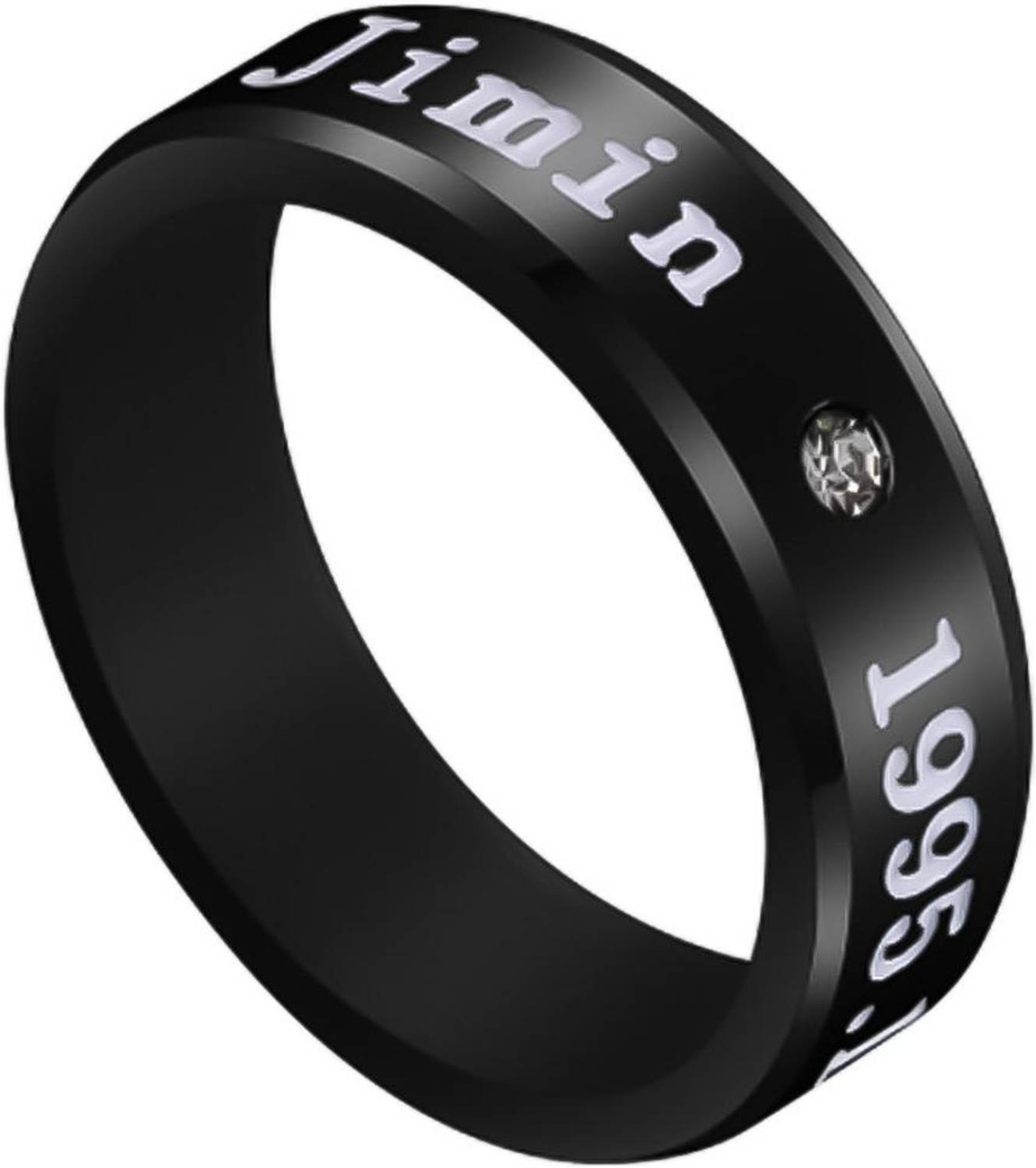 University Trendz Black BTS Jimin Stainless Steel Finger Ring for