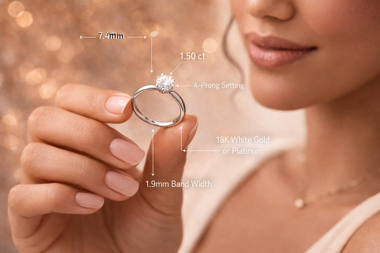 Image of Tanishee- The Real Jewels Heart Shape Ring Stainless Steel, Stone Zircon Silver Plated Ring