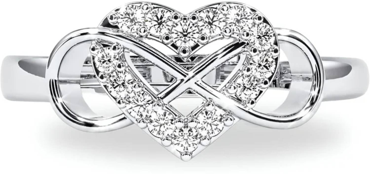 Zarkan Infinity Heart Propose Silver Ring - Image 1