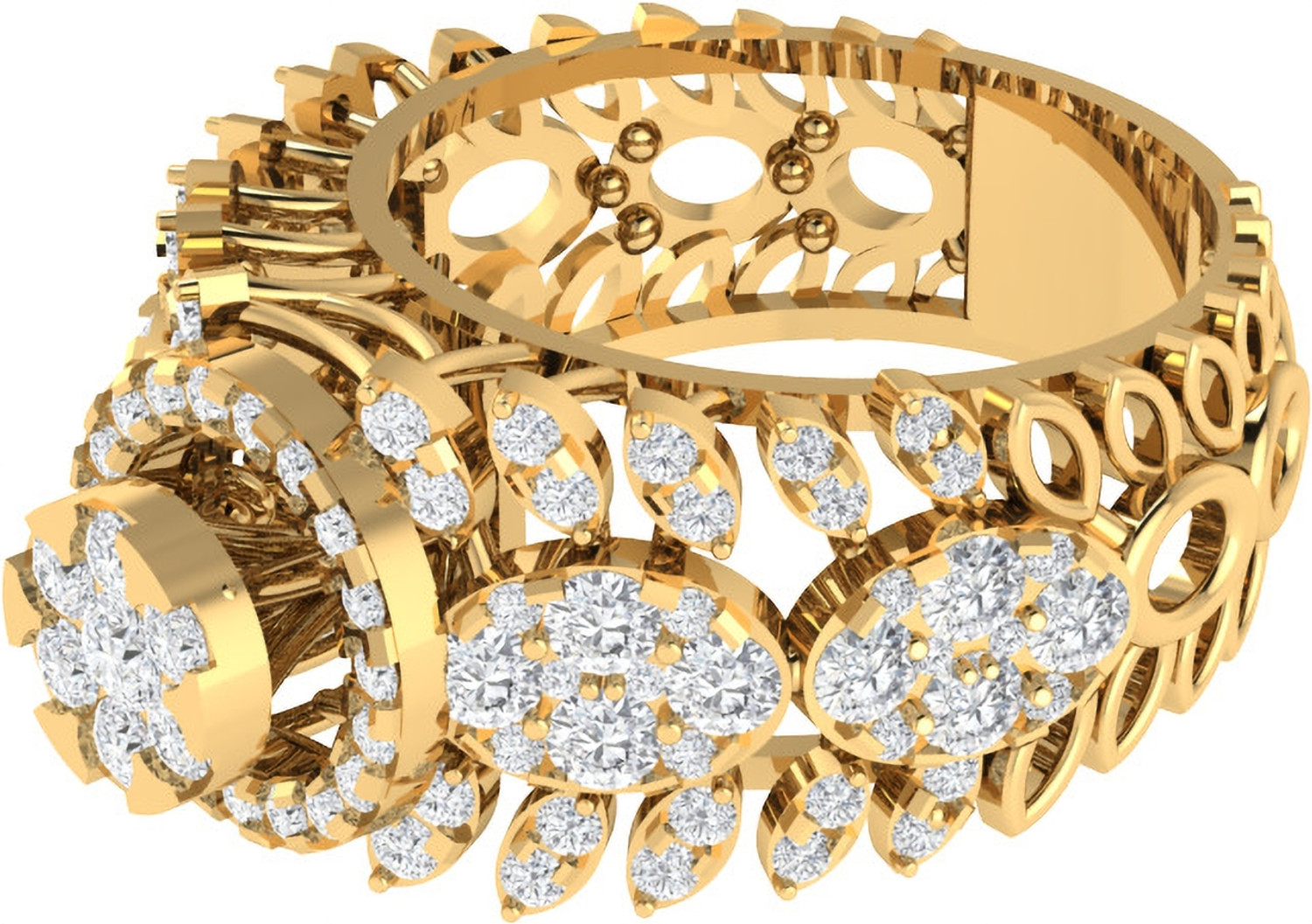 Image of Diamtrendz Jewels 925 Sterling Silver Zircon Gold Plated Ring For Women & Girls Sterling Silver Cubic Zirconia Gold Plated Ring