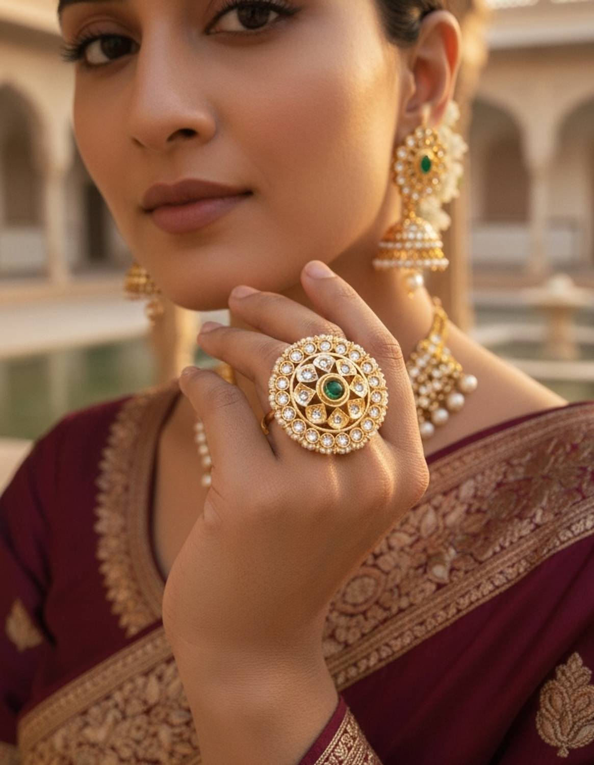 aggrawal Ethnic bridal fashion finger ring Brass Ring