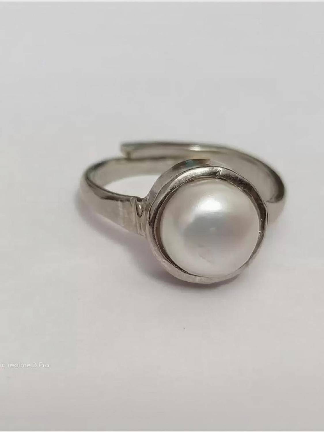 Chopra Gems Pearl Ring Moti Stone Lab Certified & Astrological Stone Most Demanded Ring Brass Ring