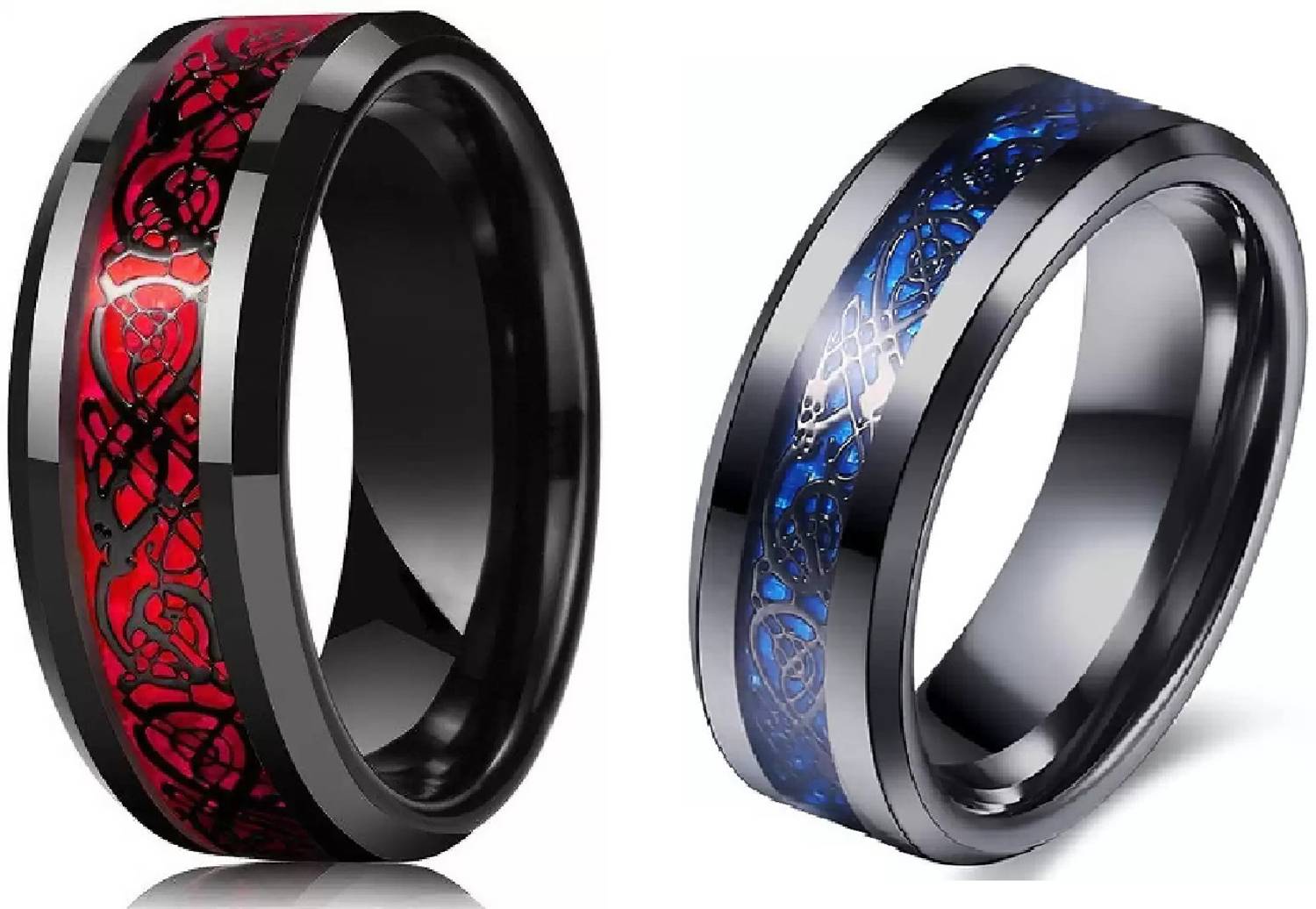 IGA Mens Dragon Rings Titanium Plated - Image 2