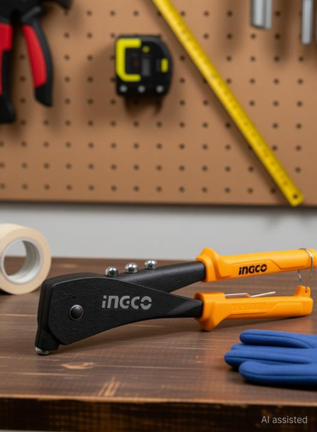 Image of INGCO HAND RIVERTER ALUMINIUM HR105 10.5 inch Heavy Duty Fast Hitting Rivet Gun