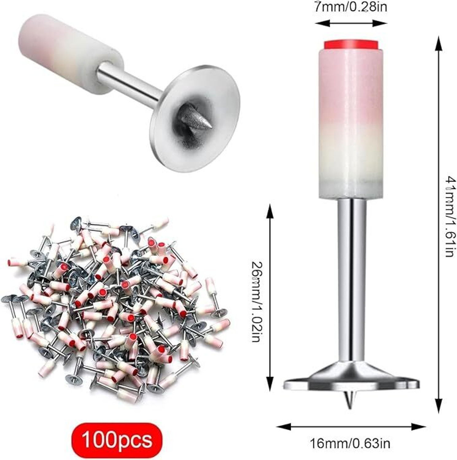 Image of PGADHIYA Nail Gun Manual Steel Nails, Round Nails 100 pcs Rivet Heavy Duty Squeeze Rivet Gun