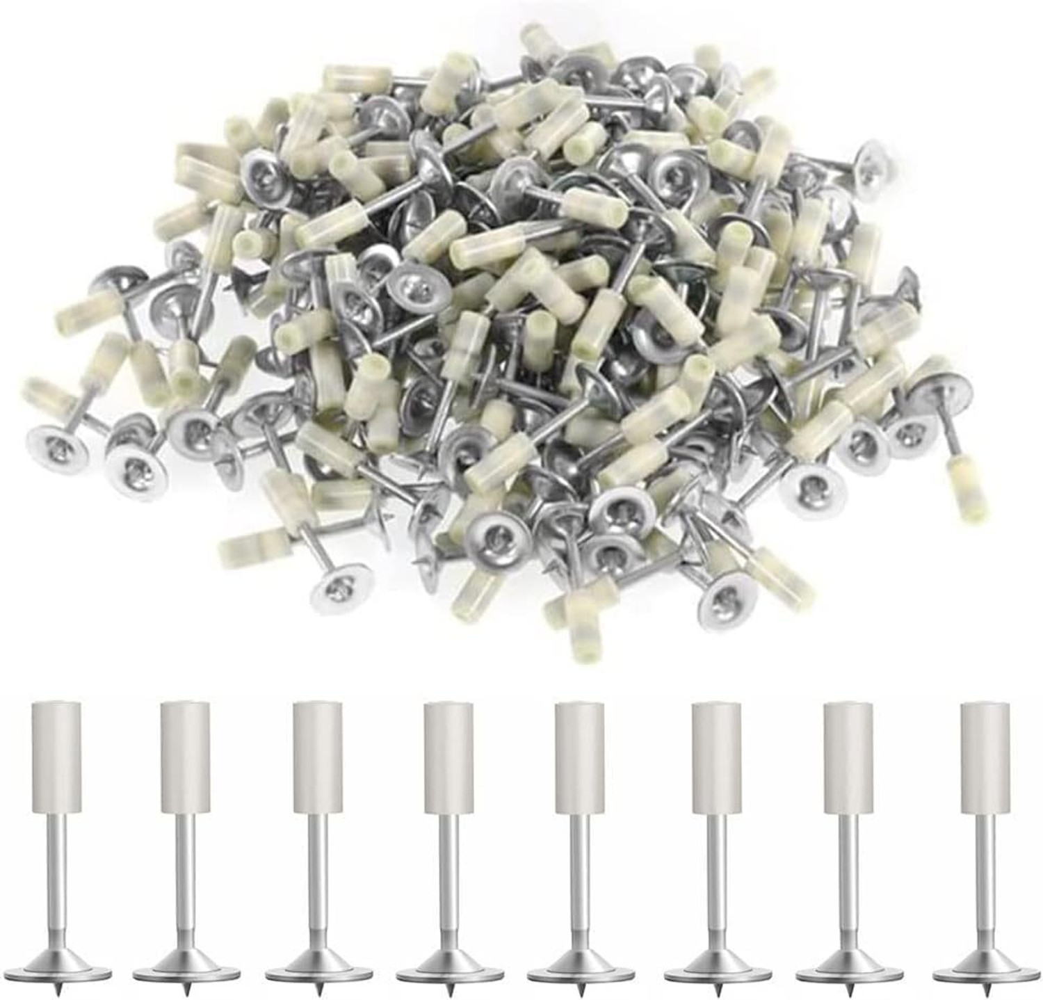 Image of WEMOL 100Pcs Nails for Concrete Nail Gun, Round Nails Wall Fastening Tool Rivet