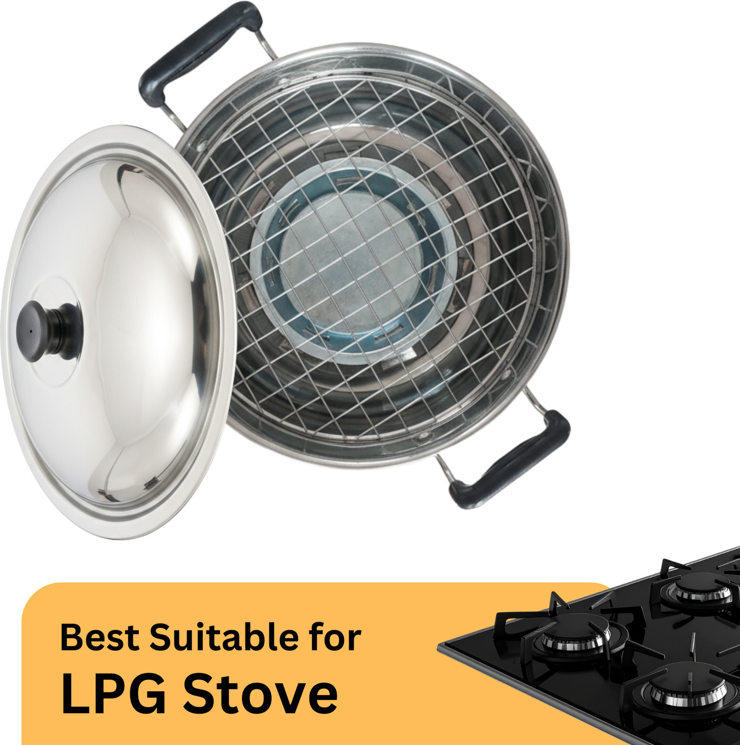 Image of ARTHAM BATI COOKER AND GAS TANDOOR FOR HOME KITCHEN 2 kg Roaster
